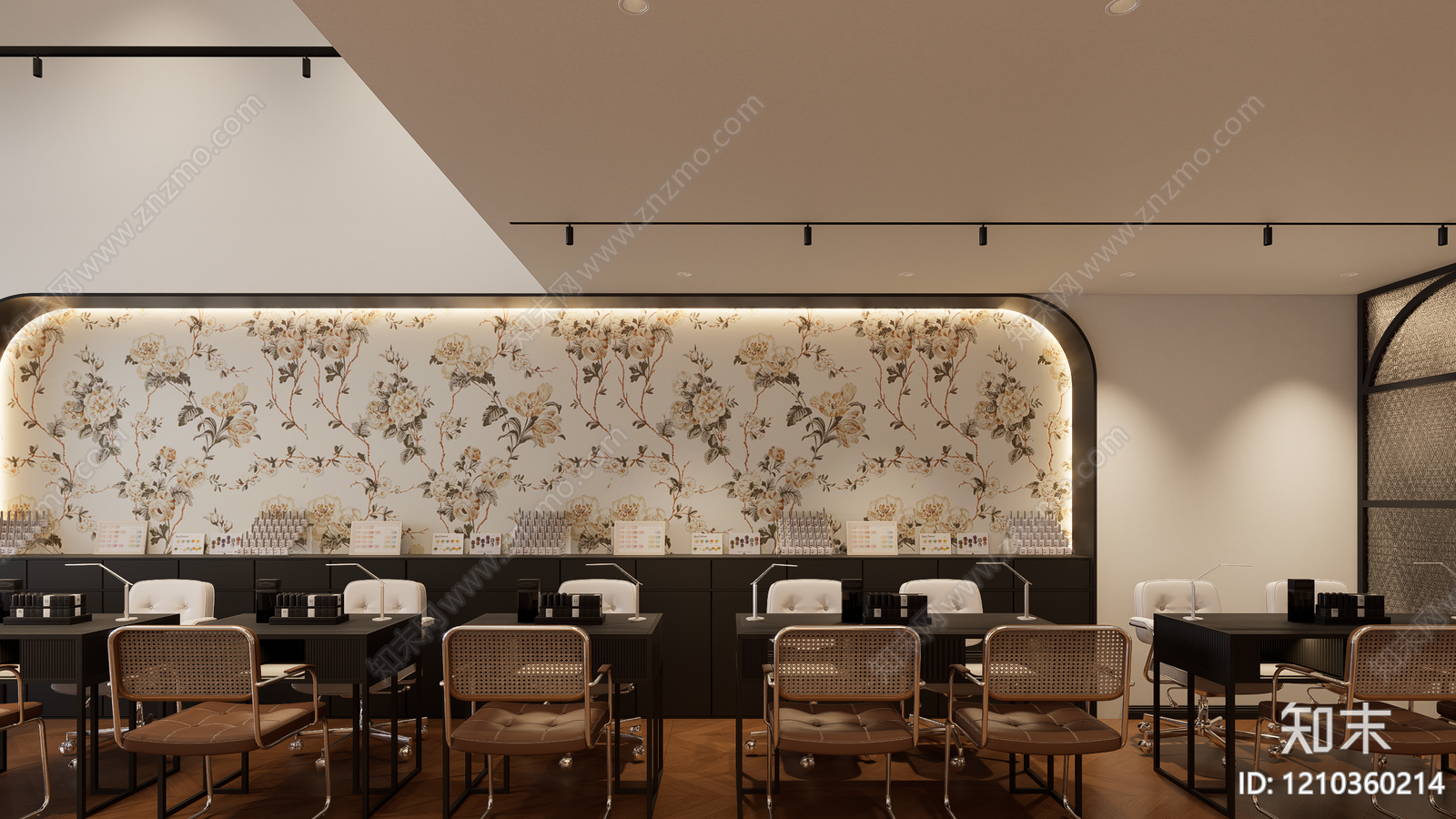 法式现代美甲店SU模型下载【ID:1210360214】