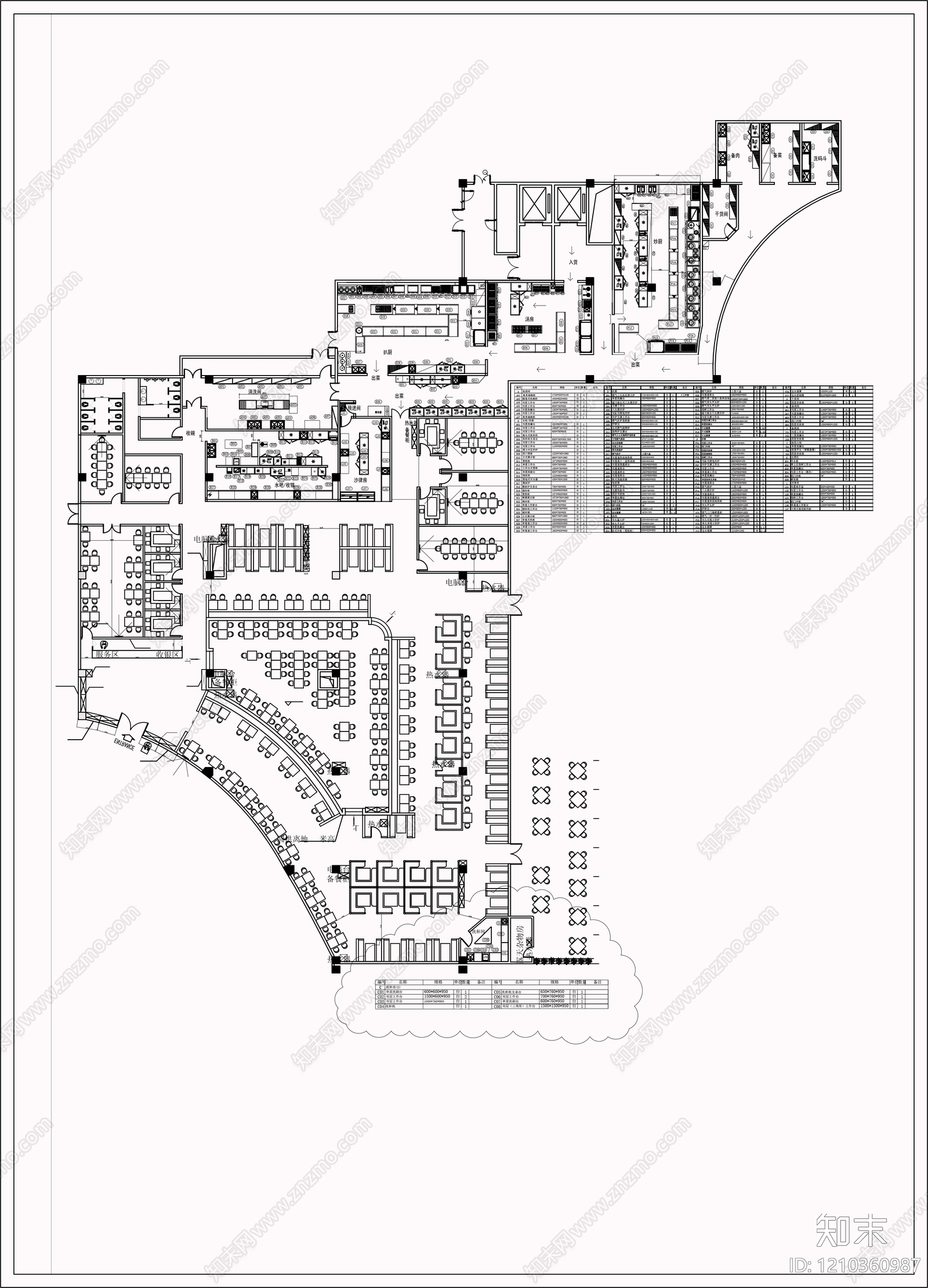 日式后厨施工图下载【ID:1210360987】