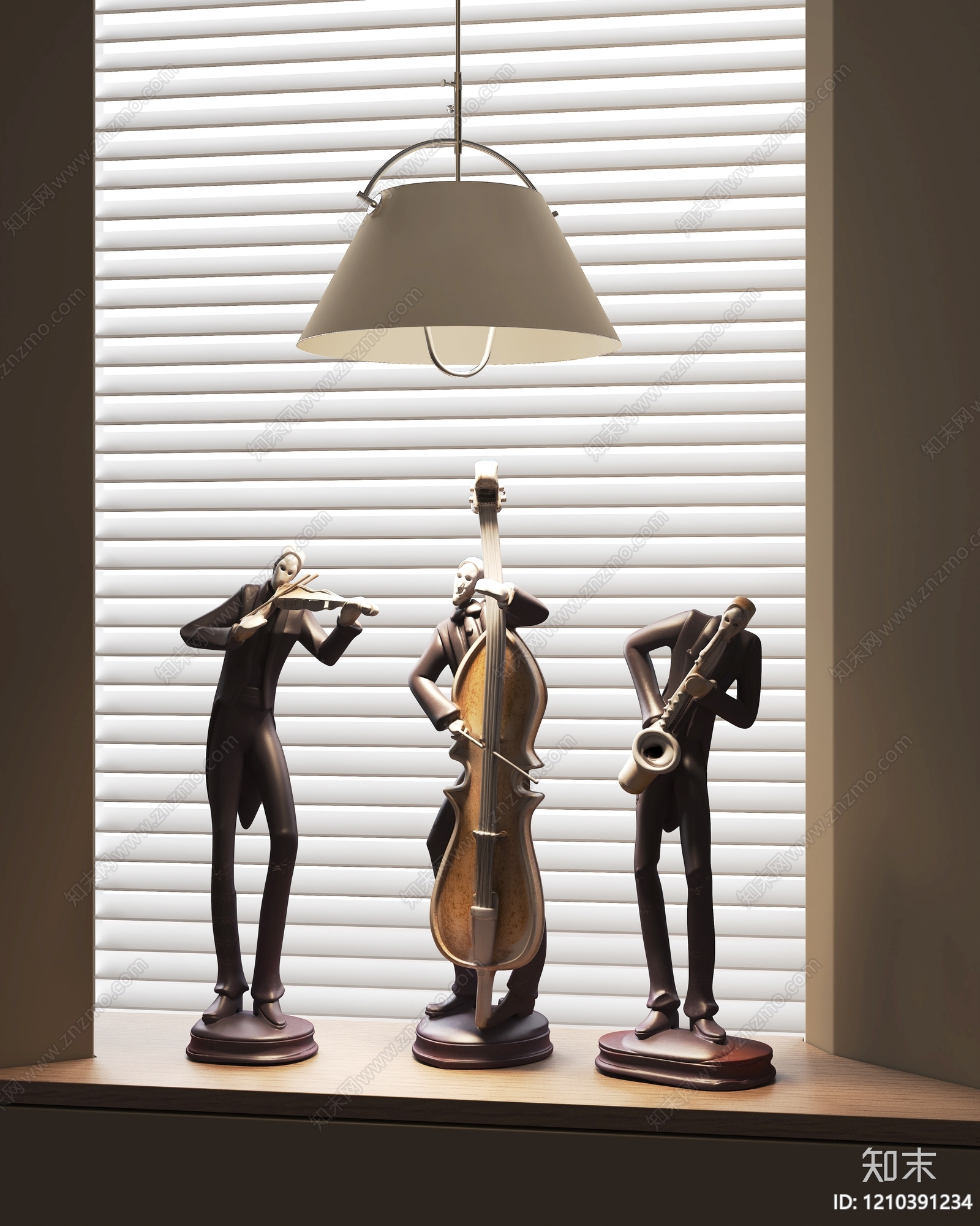 现代简约雕塑摆件3D模型下载【ID:1210391234】