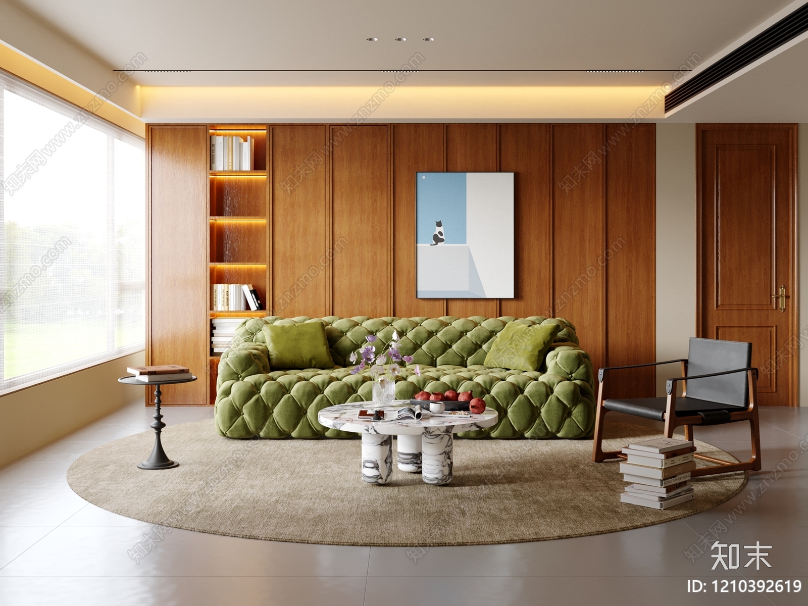 中古风家居客厅3D模型下载【ID:1210392619】