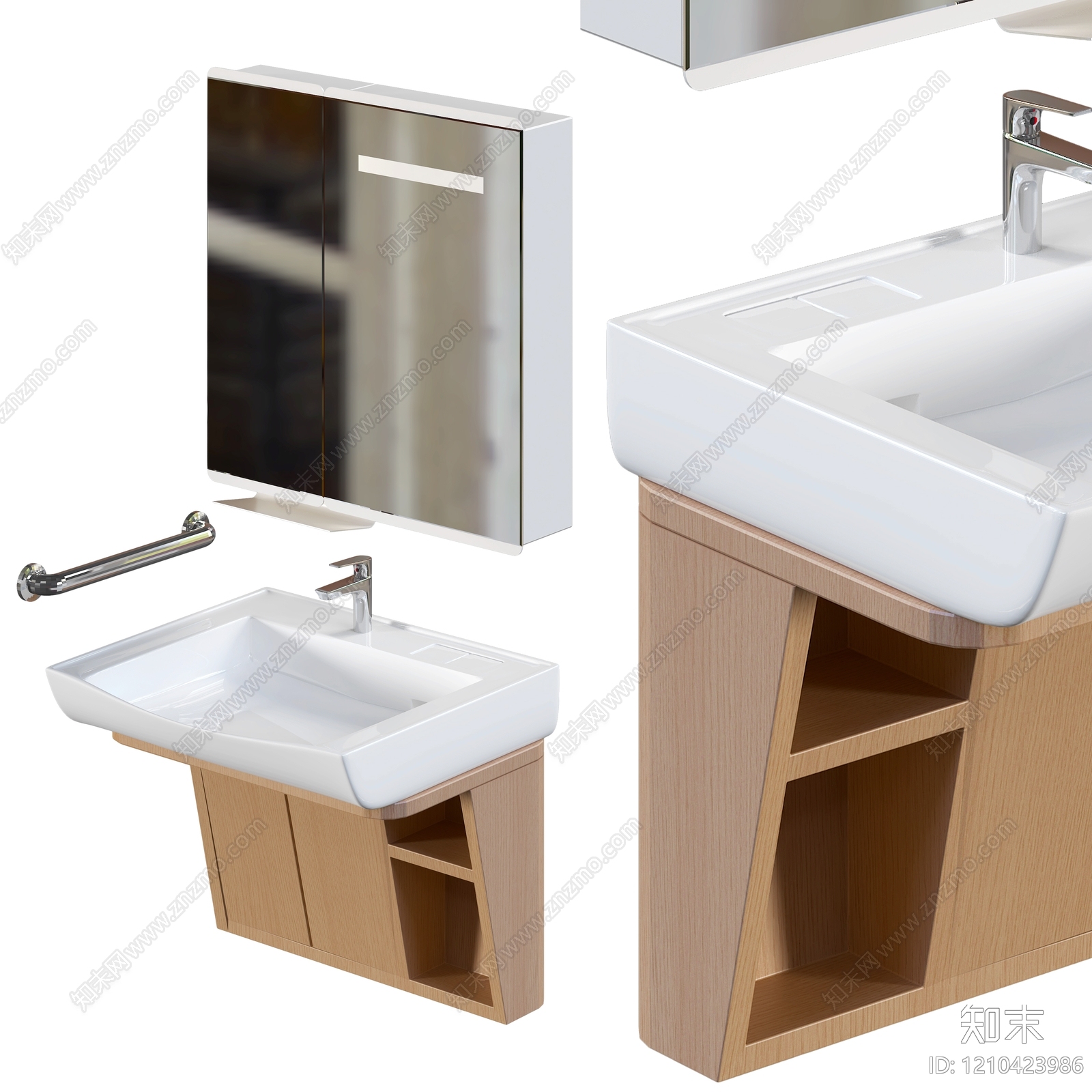 日式浴室柜3D模型下载【ID:1210423986】