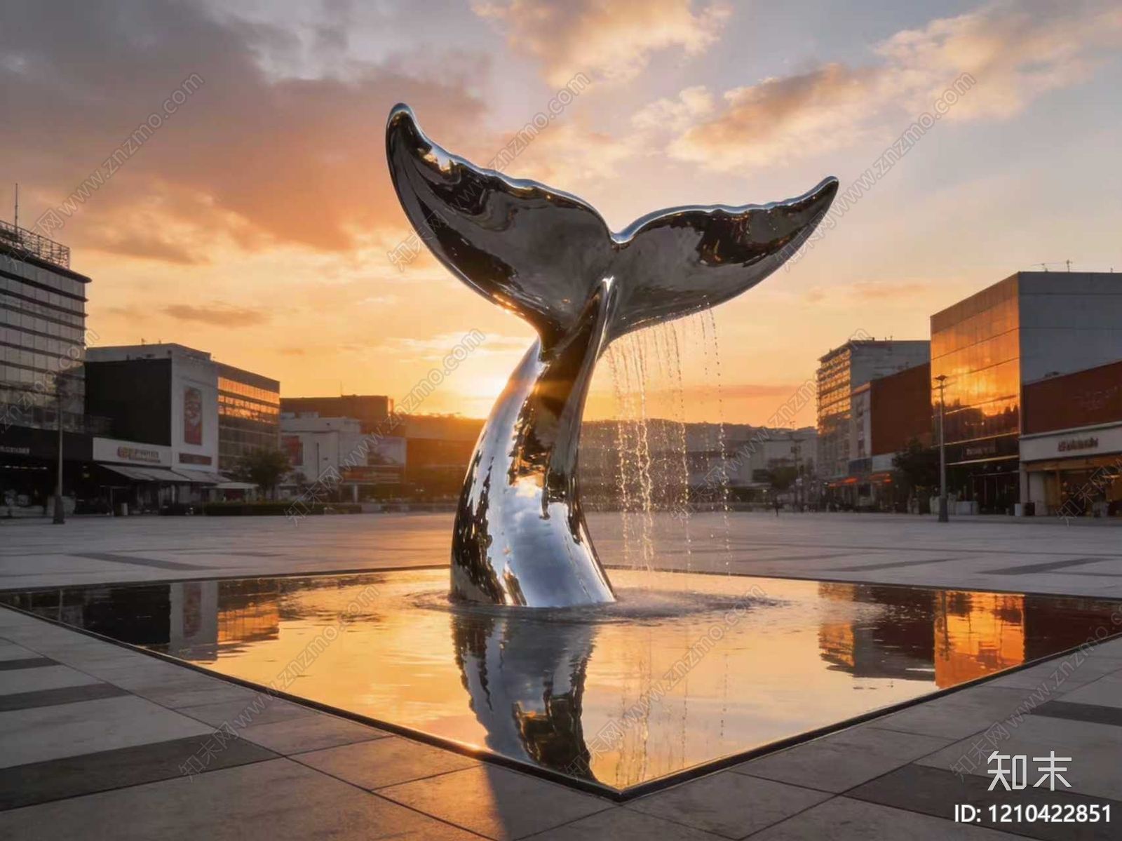 现代极简广场景观3D模型下载【ID:1210422851】