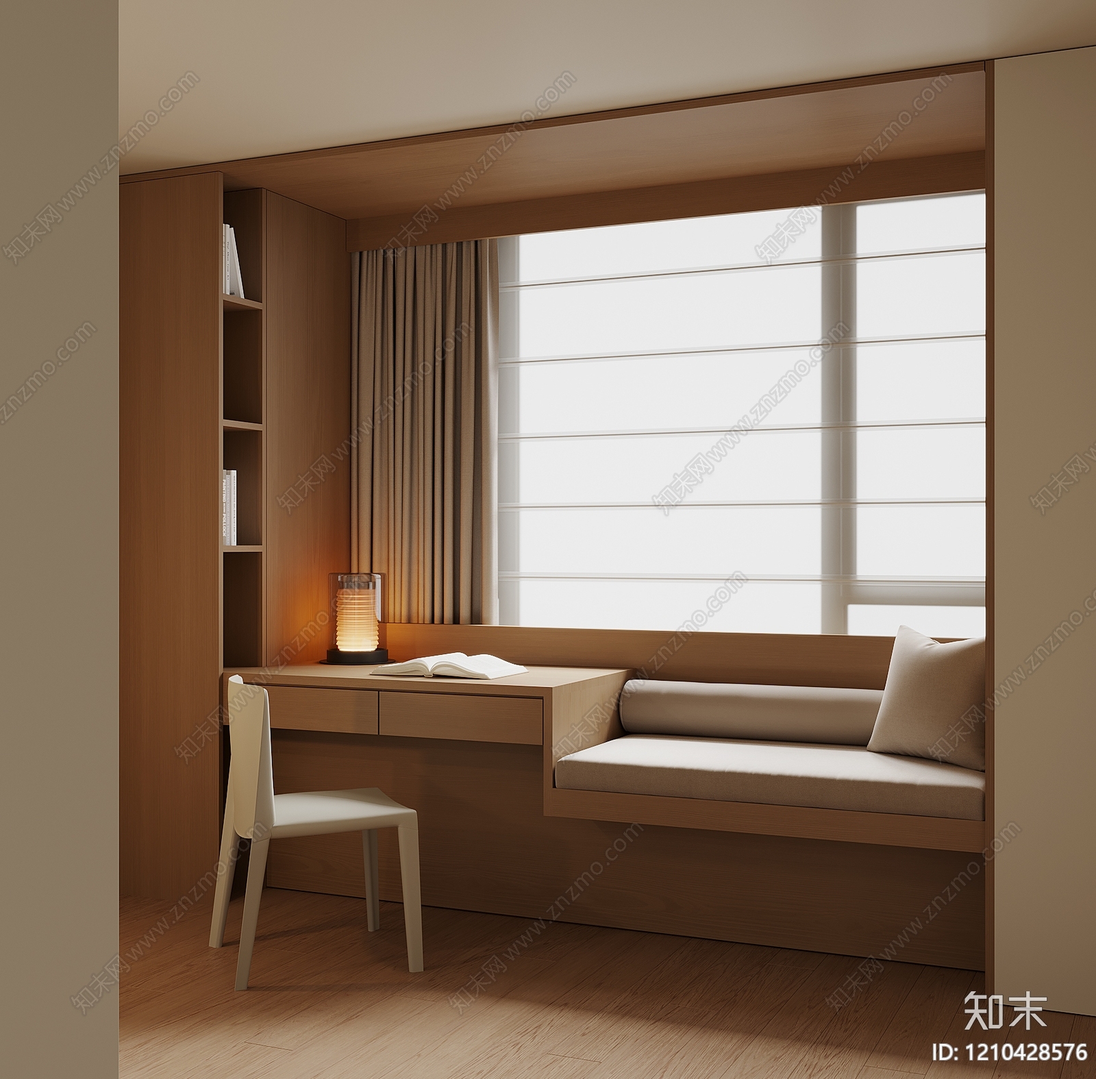日式飘窗3D模型下载【ID:1210428576】