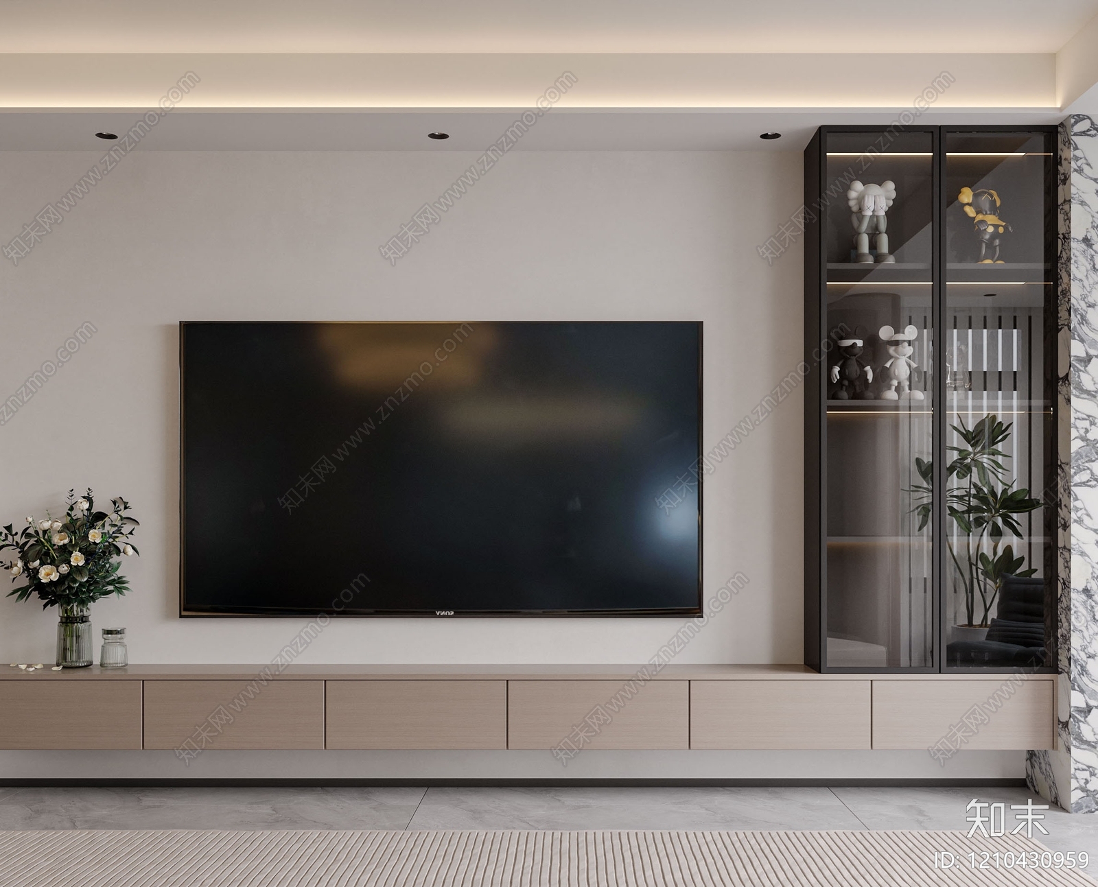 现代简约家居客厅3D模型下载【ID:1210430959】