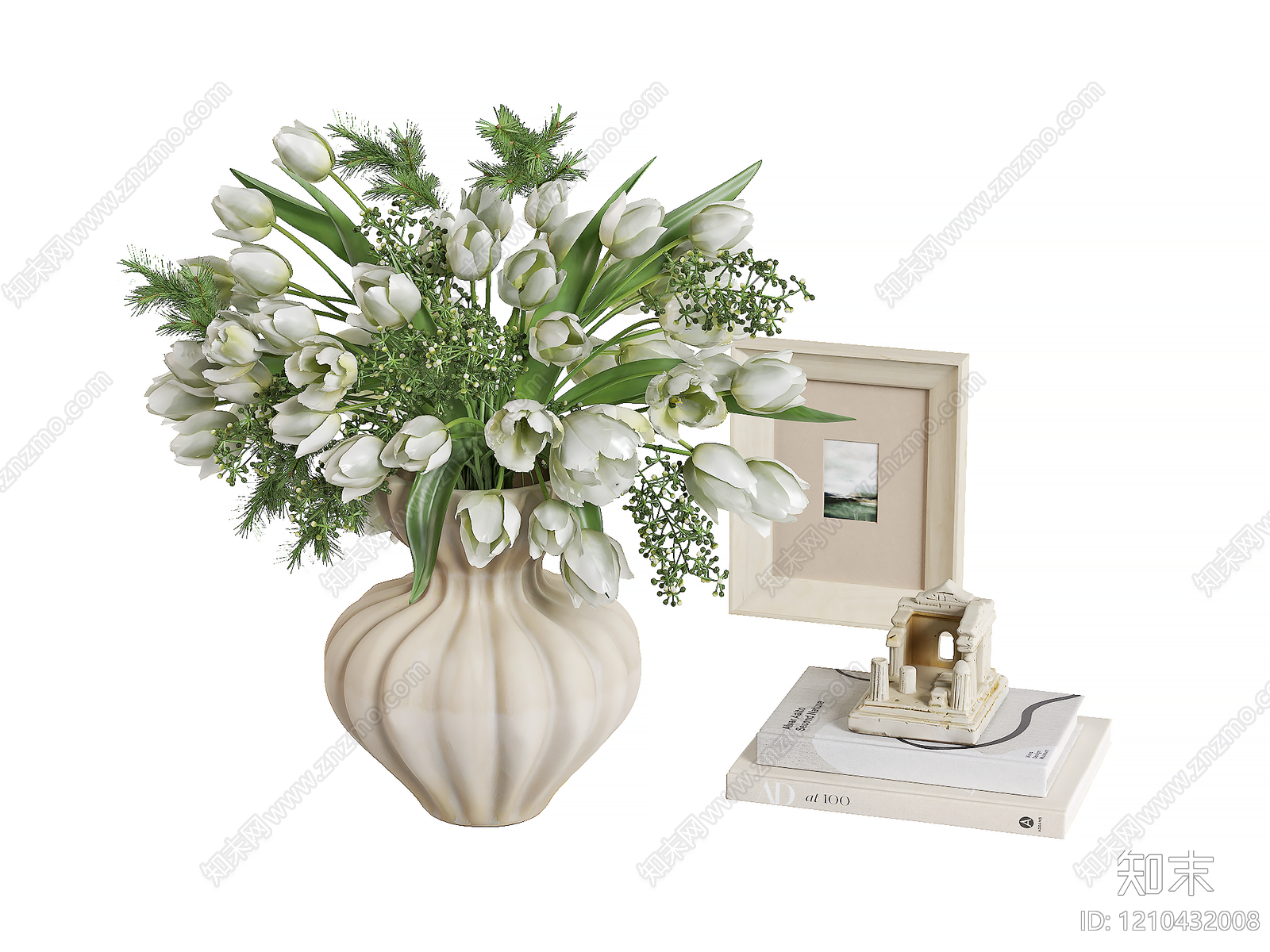 奶油风摆件组合3D模型下载【ID:1210432008】