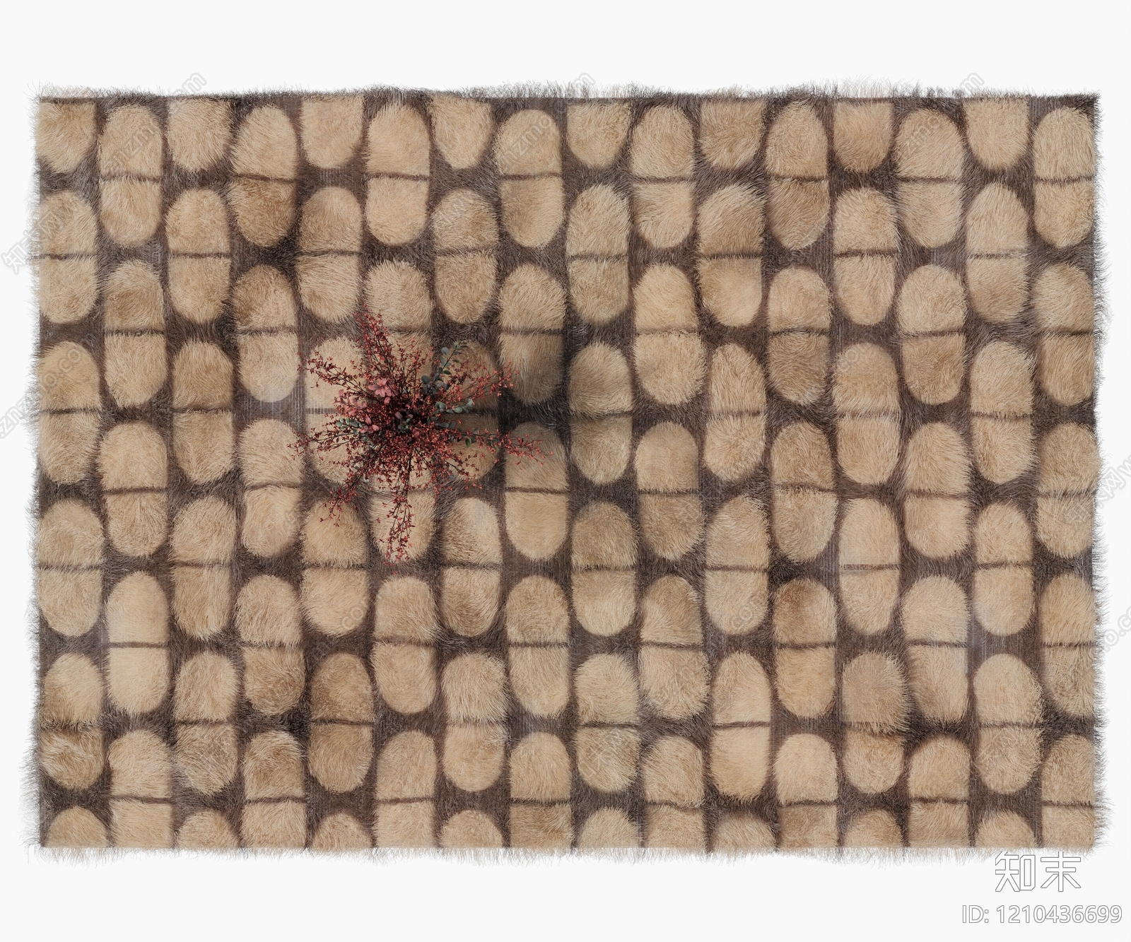 复古毛绒地毯3D模型下载【ID:1210436699】