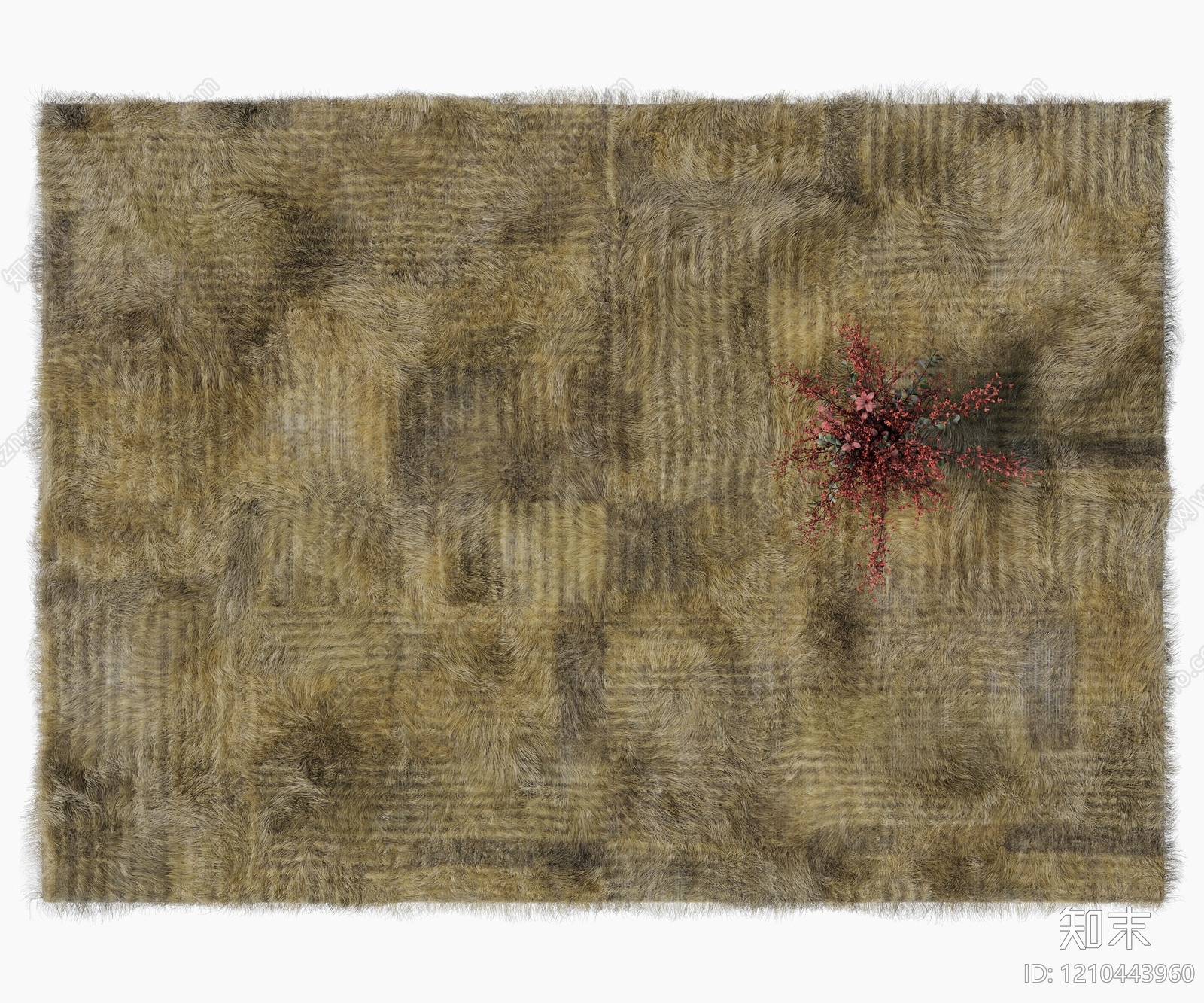 复古毛绒地毯3D模型下载【ID:1210443960】