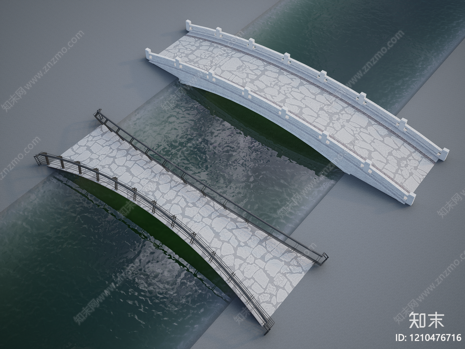 现代景观桥SU模型下载【ID:1210476716】