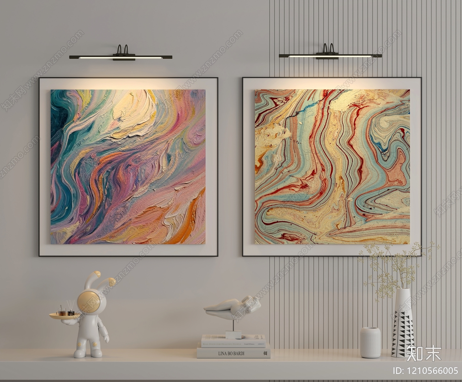 现代简约家居客厅3D模型下载【ID:1210566005】