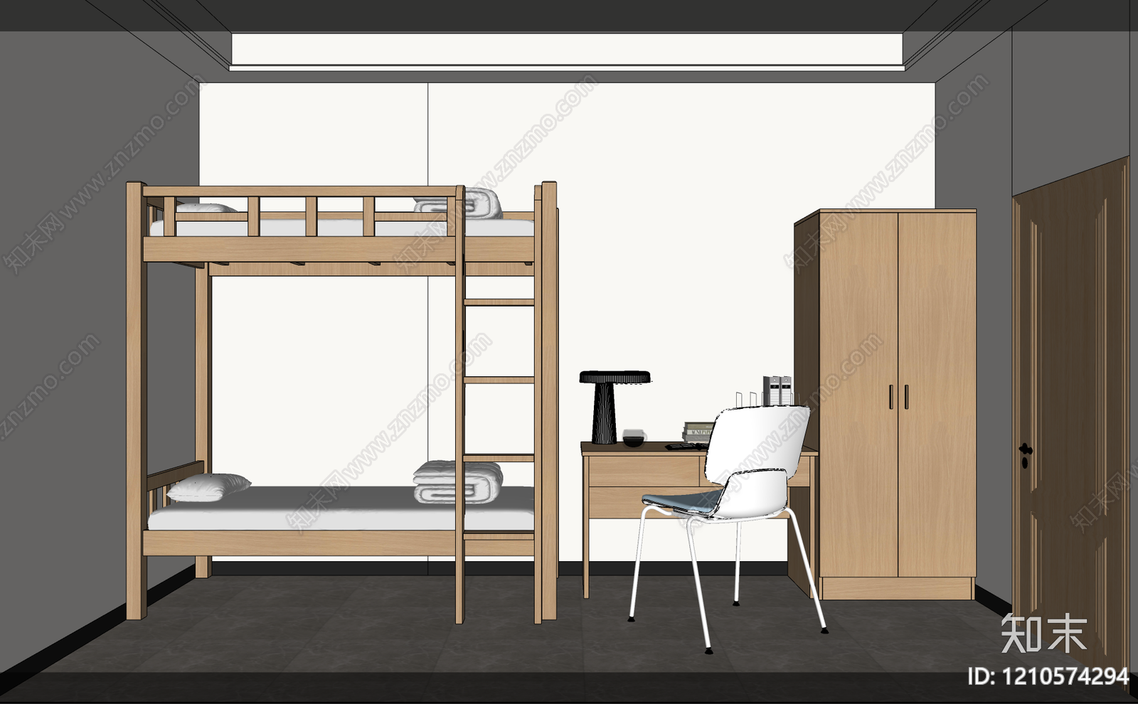 现代原木公寓SU模型下载【ID:1210574294】