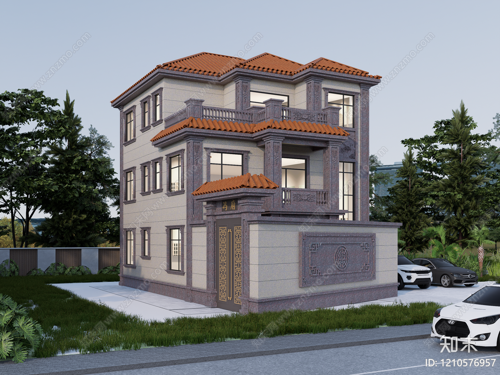 欧式别墅建筑施工图下载【ID:1210576957】