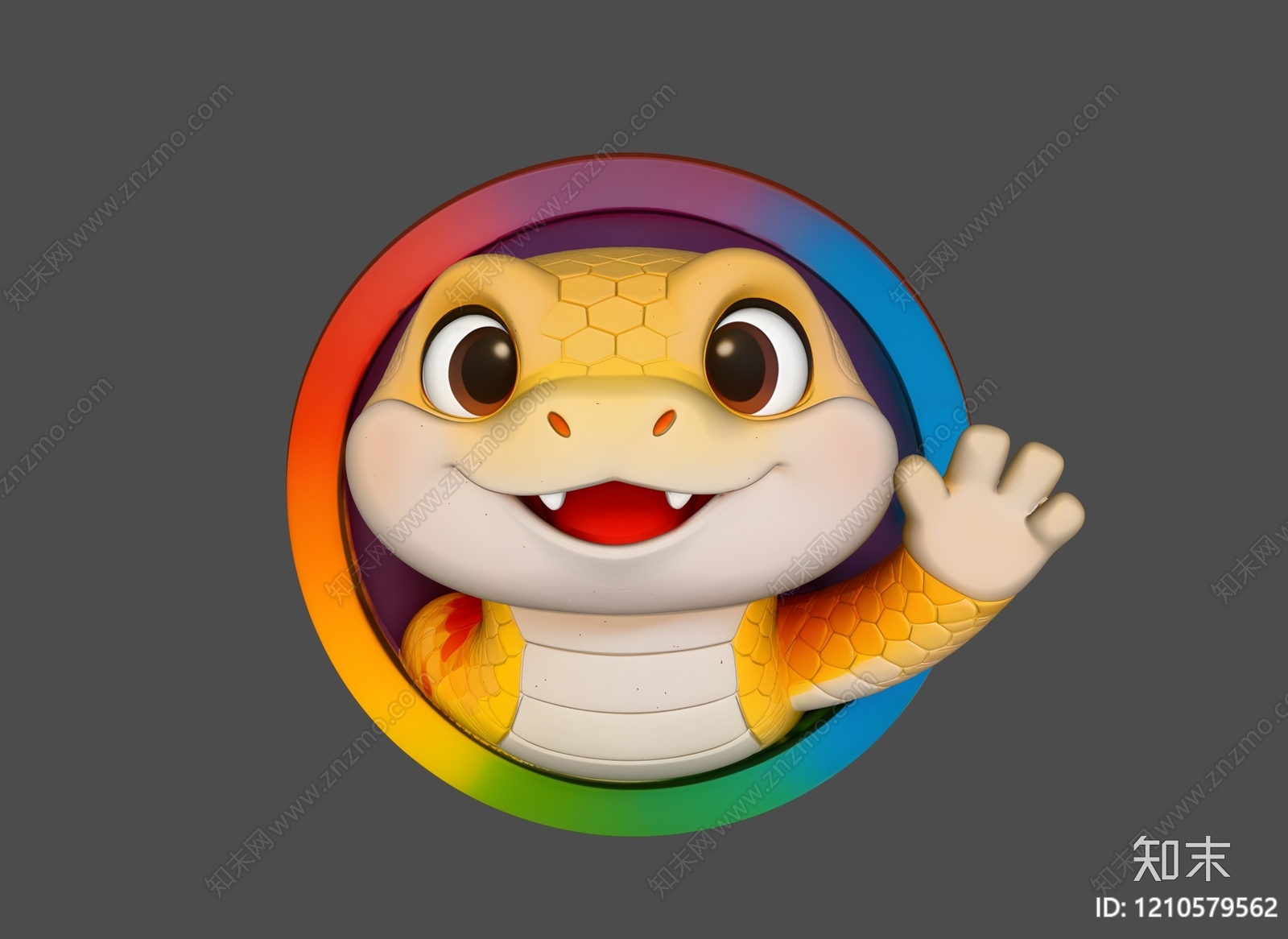 卡通萌系爬行类动物3D模型下载【ID:1210579562】
