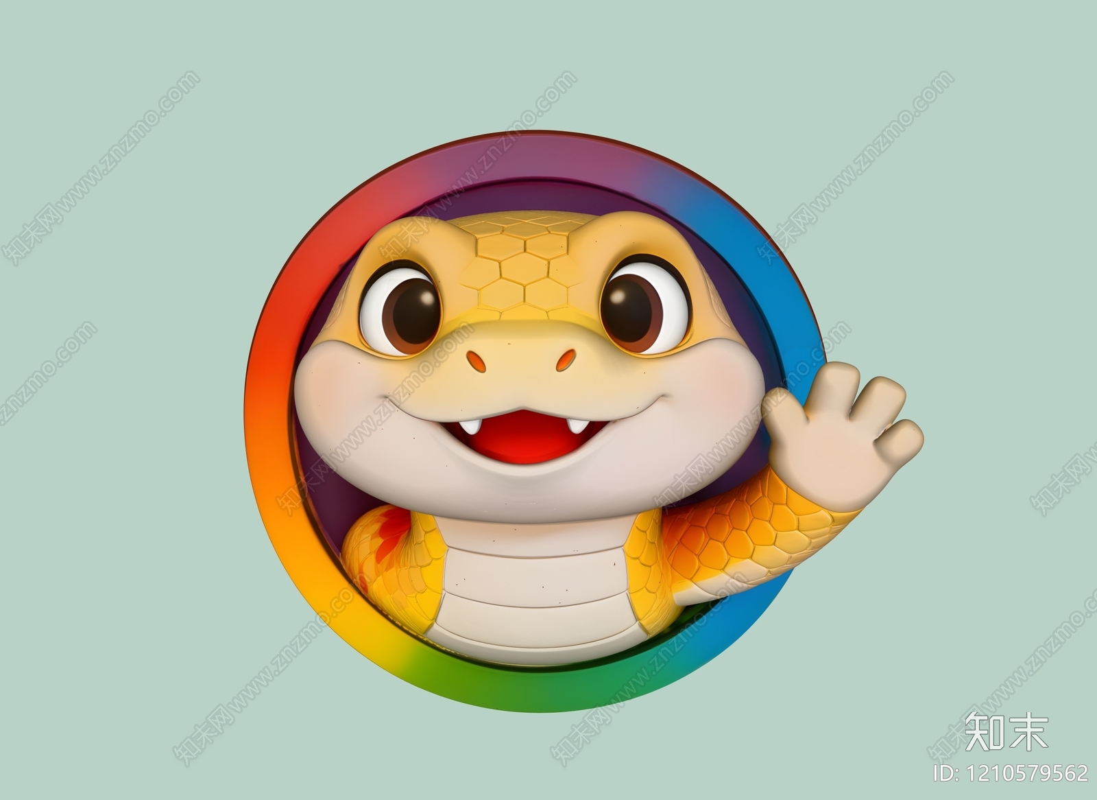 卡通萌系爬行类动物3D模型下载【ID:1210579562】