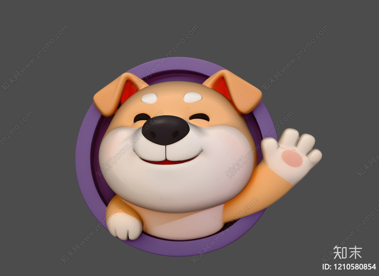 卡通风格狗3D模型下载【ID:1210580854】