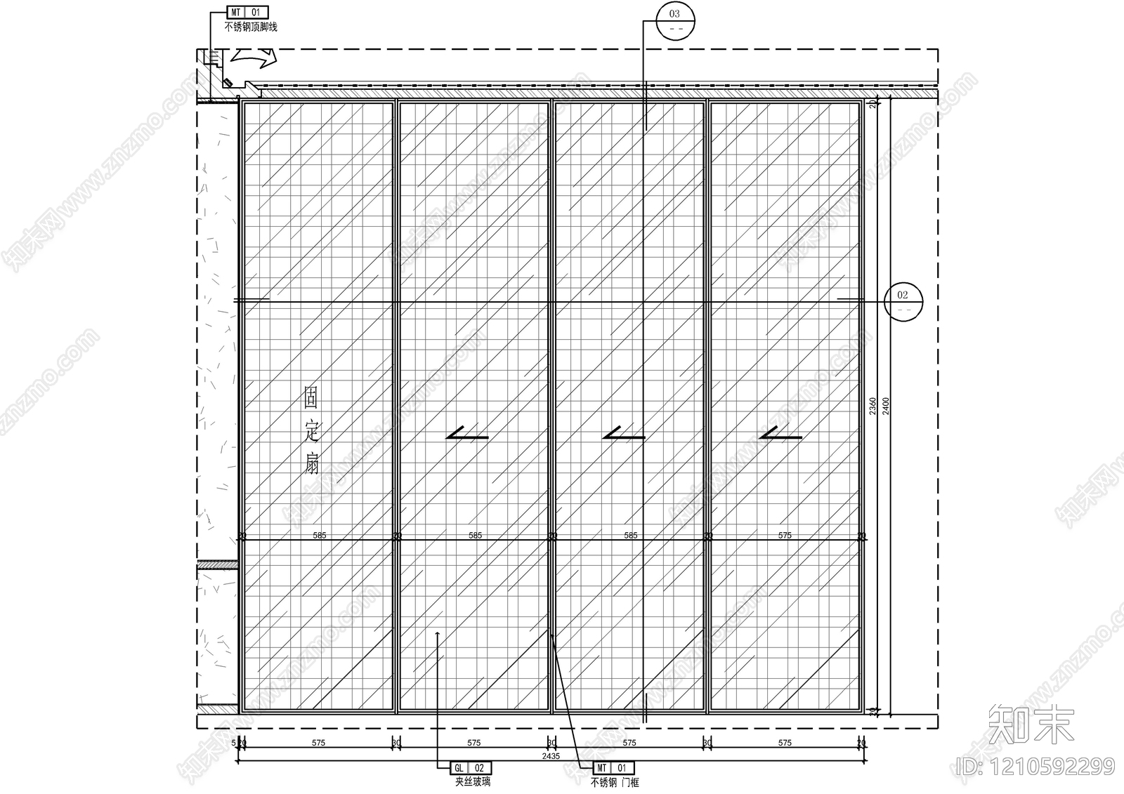 玻璃门节点施工图下载【ID:1210592299】