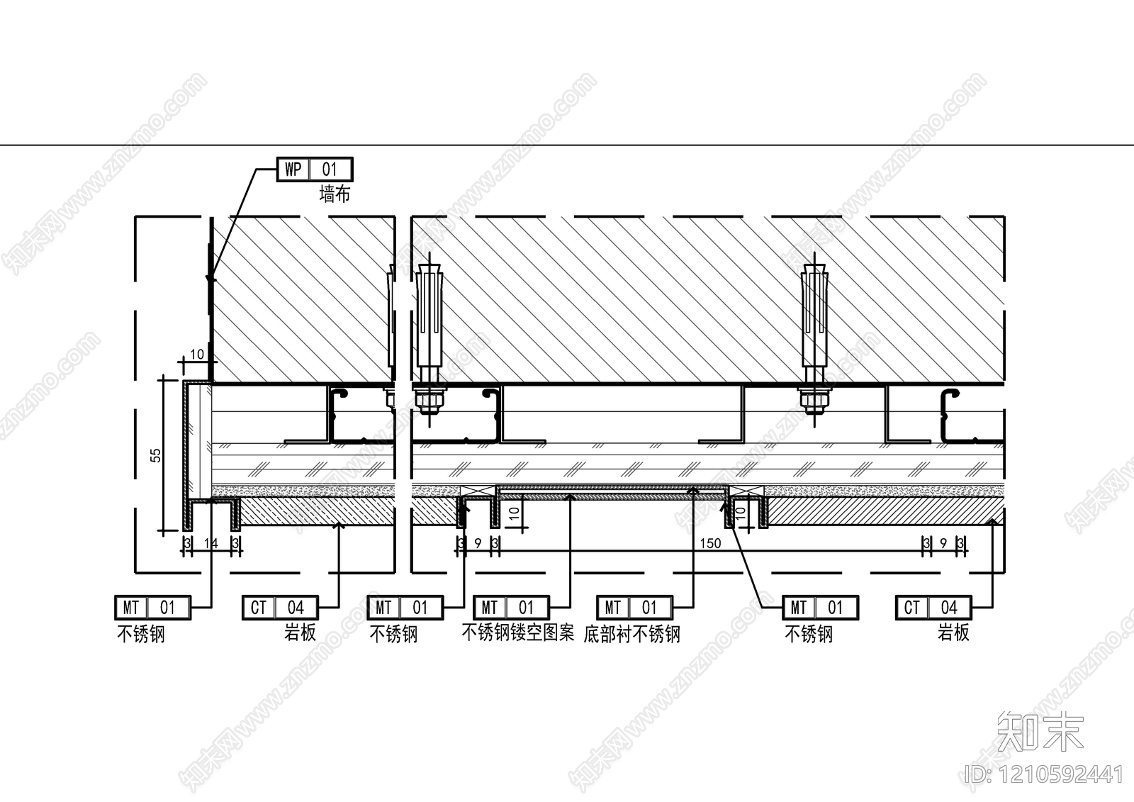背景墙节点施工图下载【ID:1210592441】