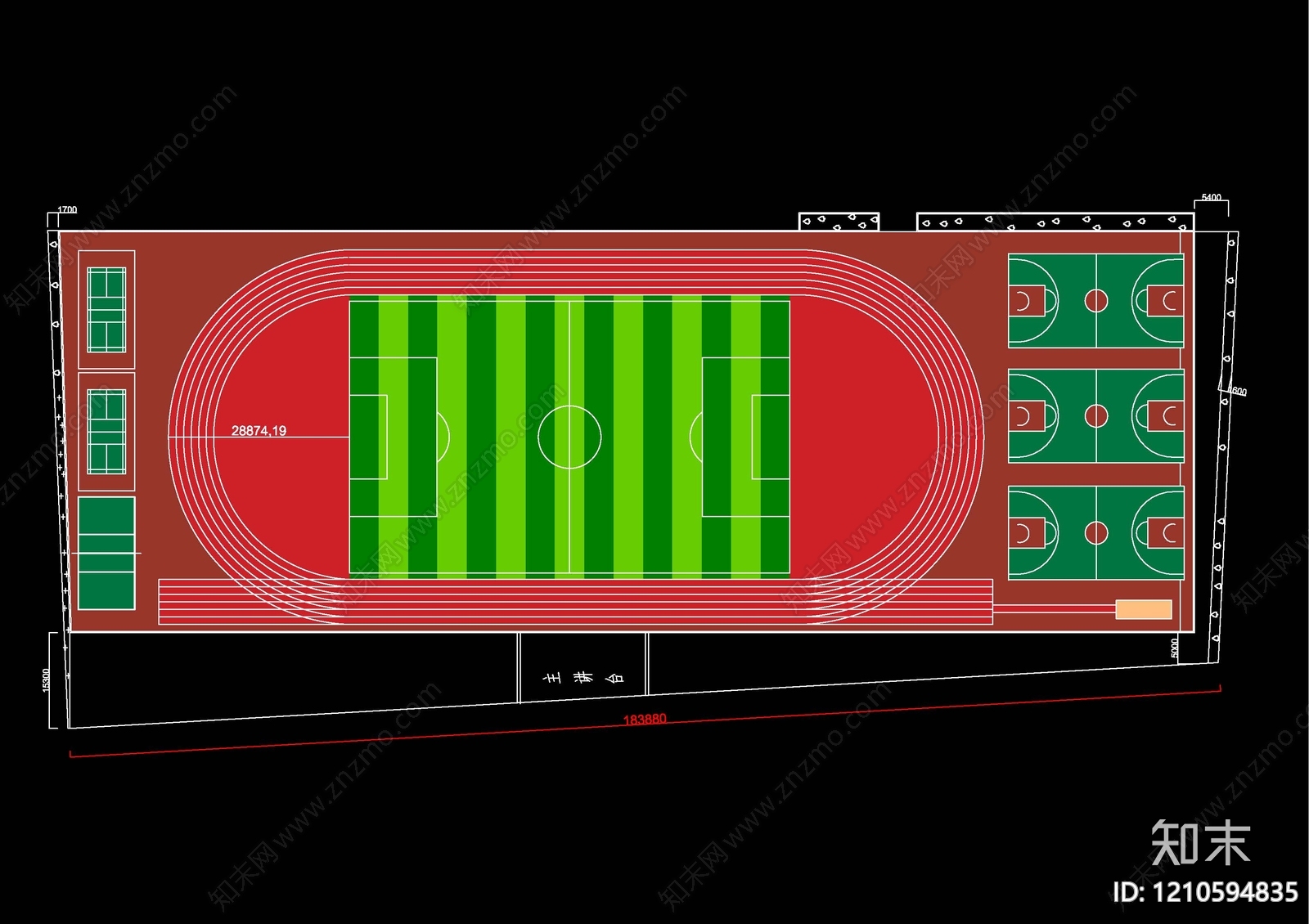现代操场施工图下载【ID:1210594835】