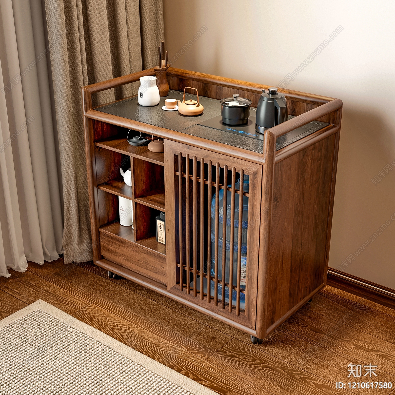 新中式茶柜3D模型下载【ID:1210617580】