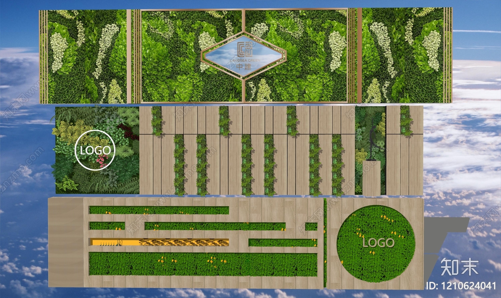 现代垂直绿化SU模型下载【ID:1210624041】