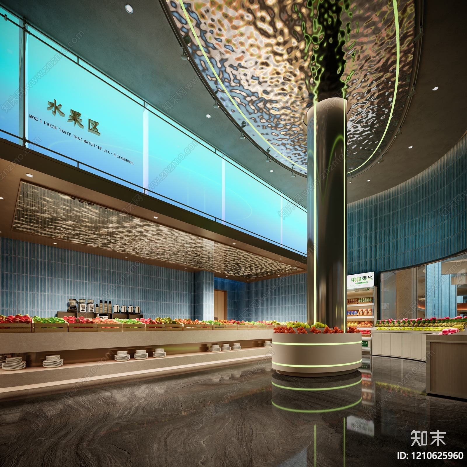 现代轻奢水果店3D模型下载【ID:1210625960】