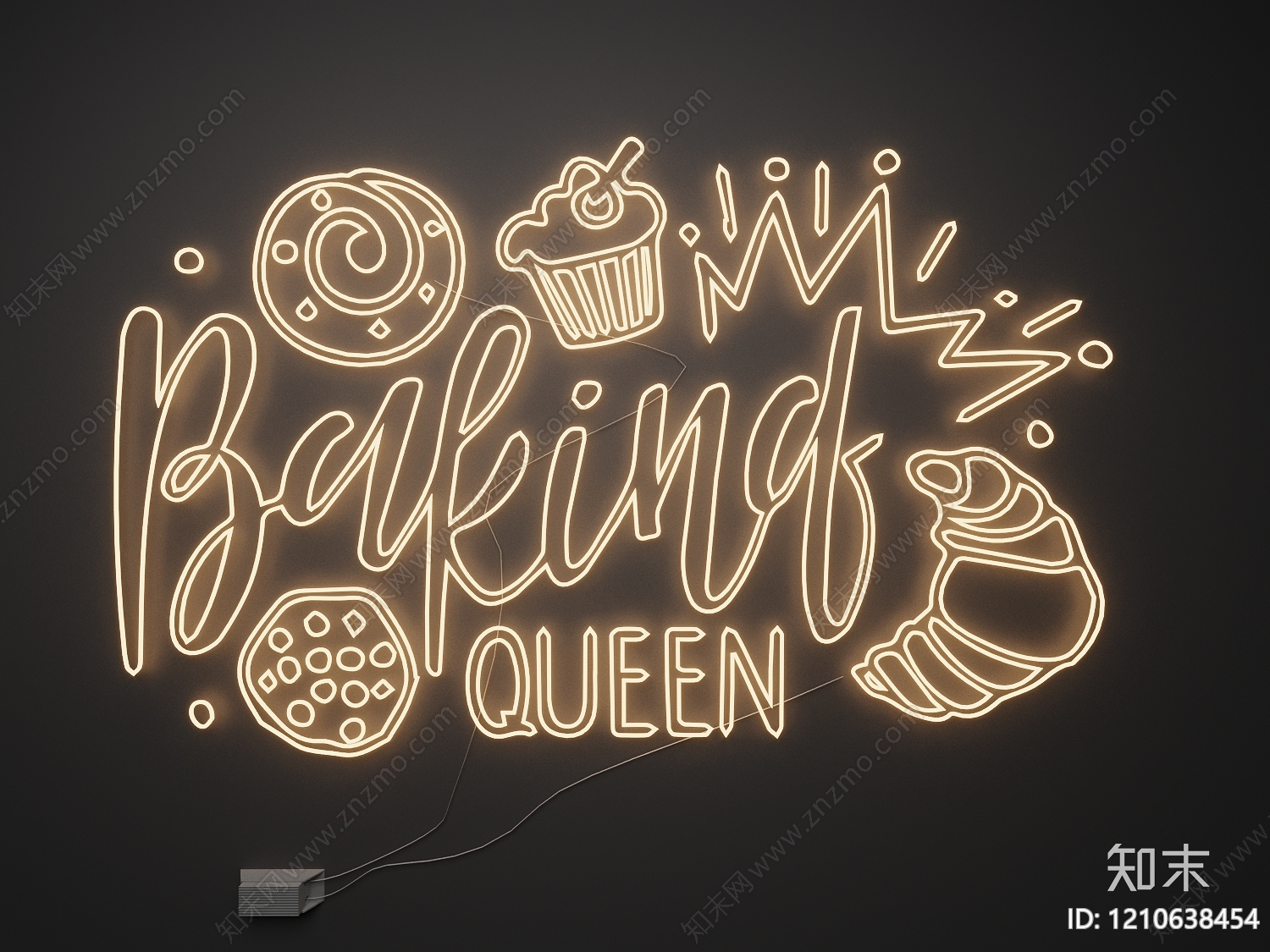 现代霓虹灯SU模型下载【ID:1210638454】