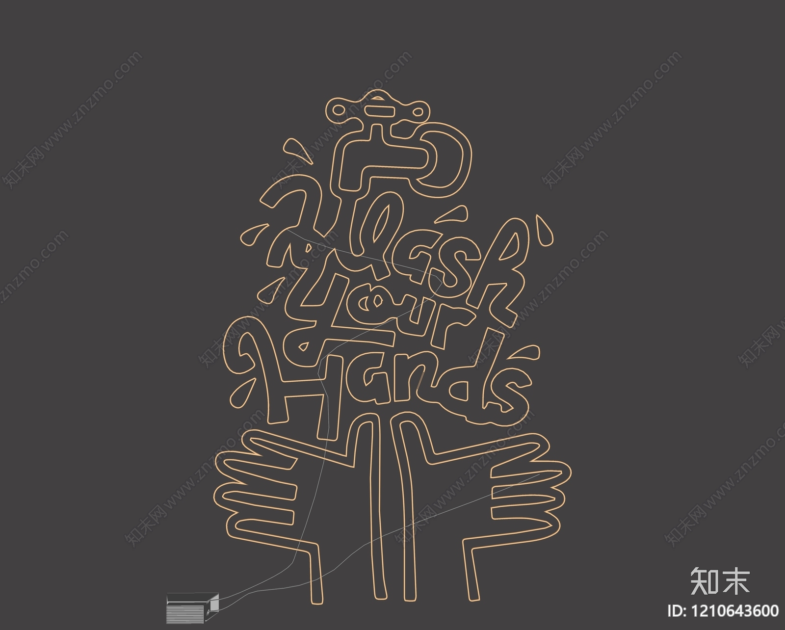 现代霓虹灯SU模型下载【ID:1210643600】