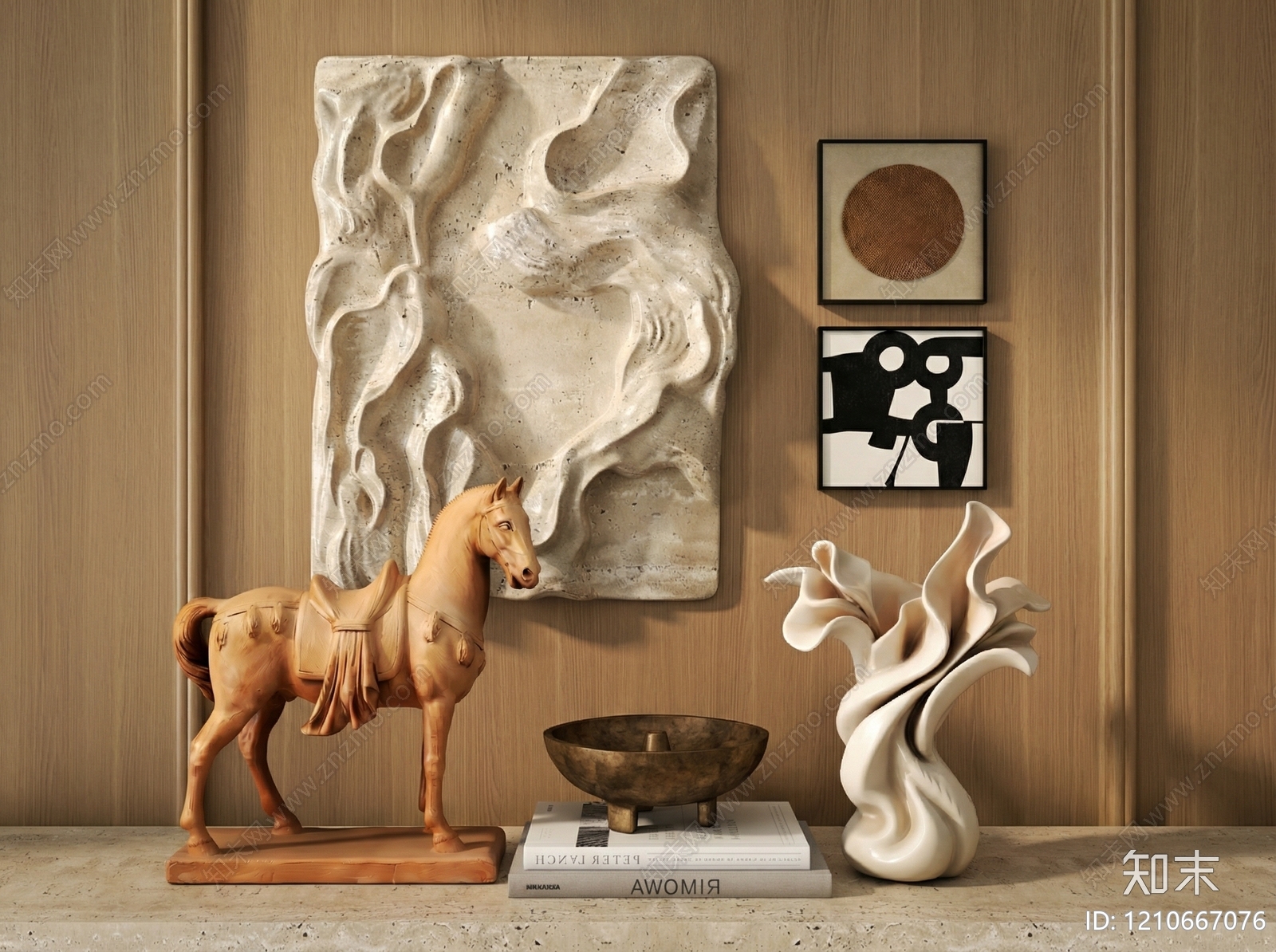 新中式摆件组合3D模型下载【ID:1210667076】