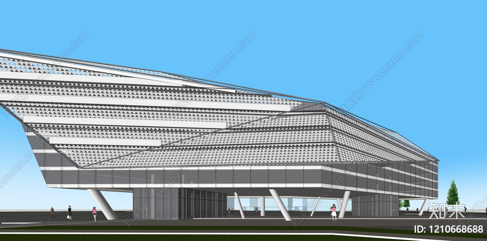 现代社区服务中心SU模型下载【ID:1210668688】