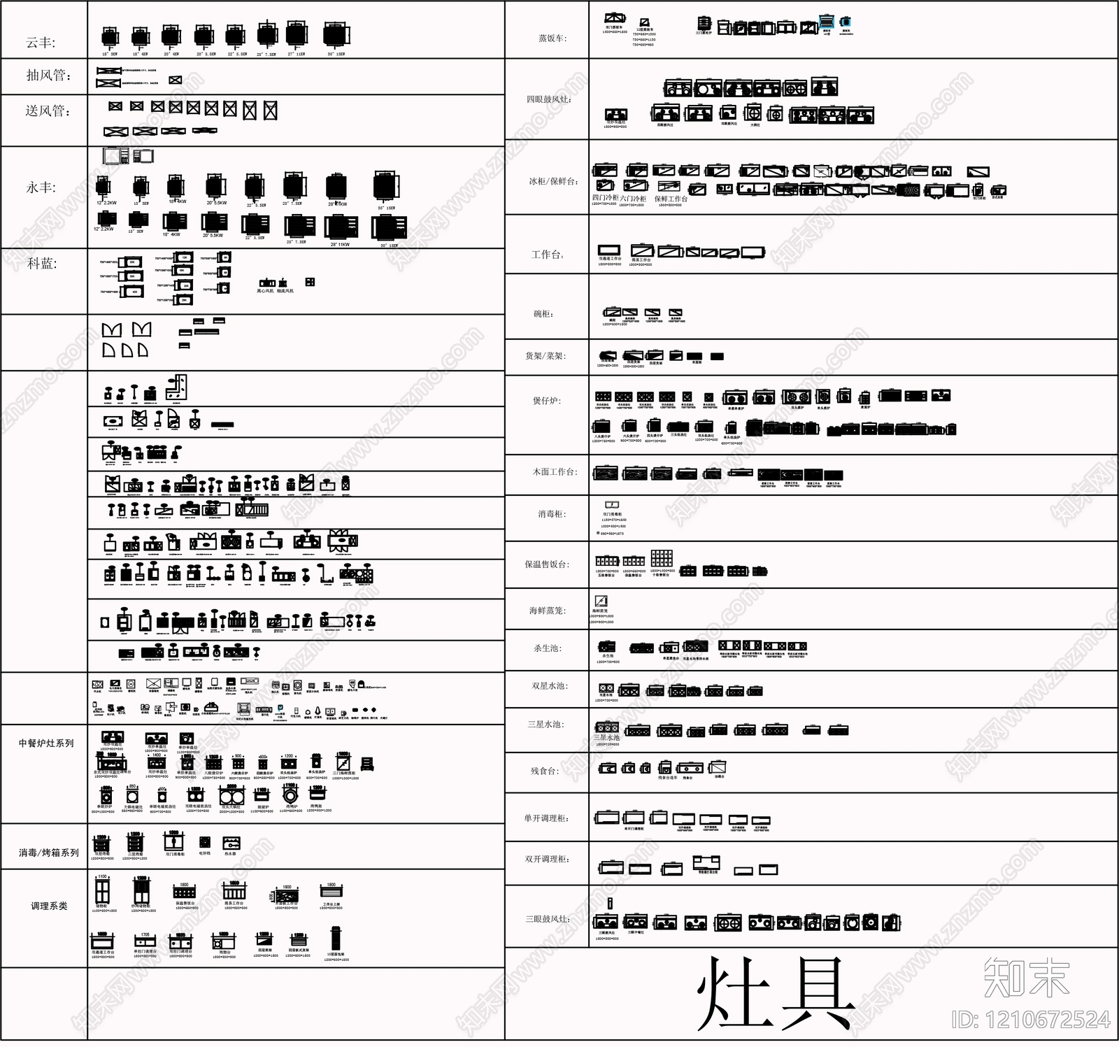 现代厨房设施cad施工图下载【ID:1210672524】