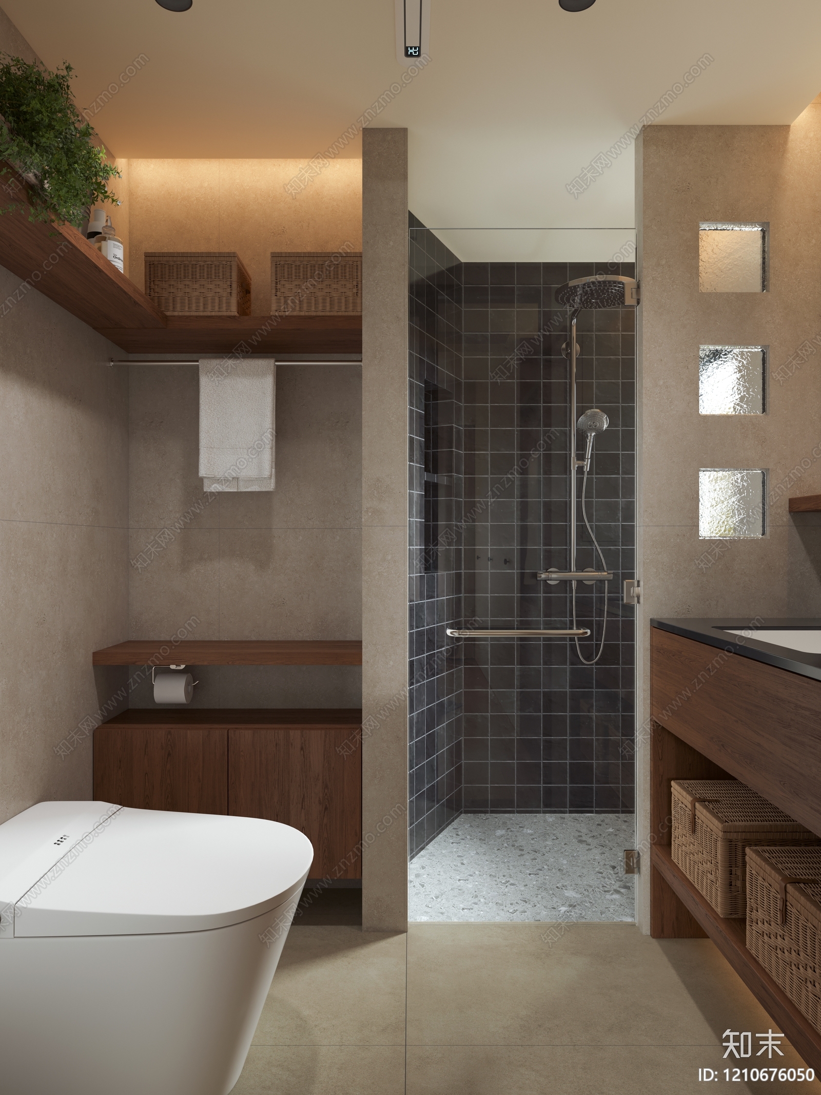 日式卫生间3D模型下载【ID:1210676050】