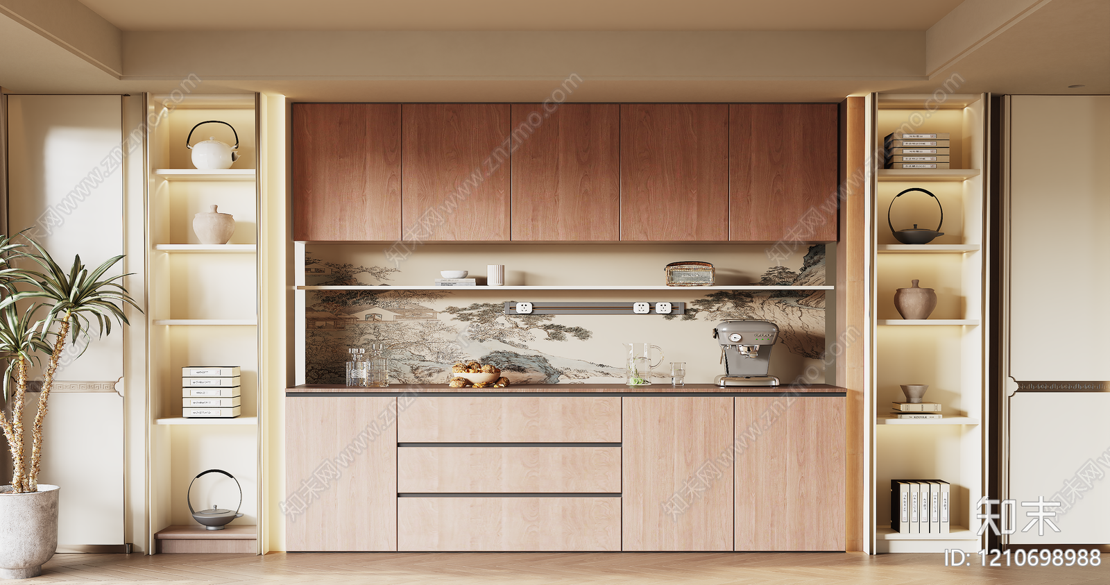 新中式餐边柜3D模型下载【ID:1210698988】