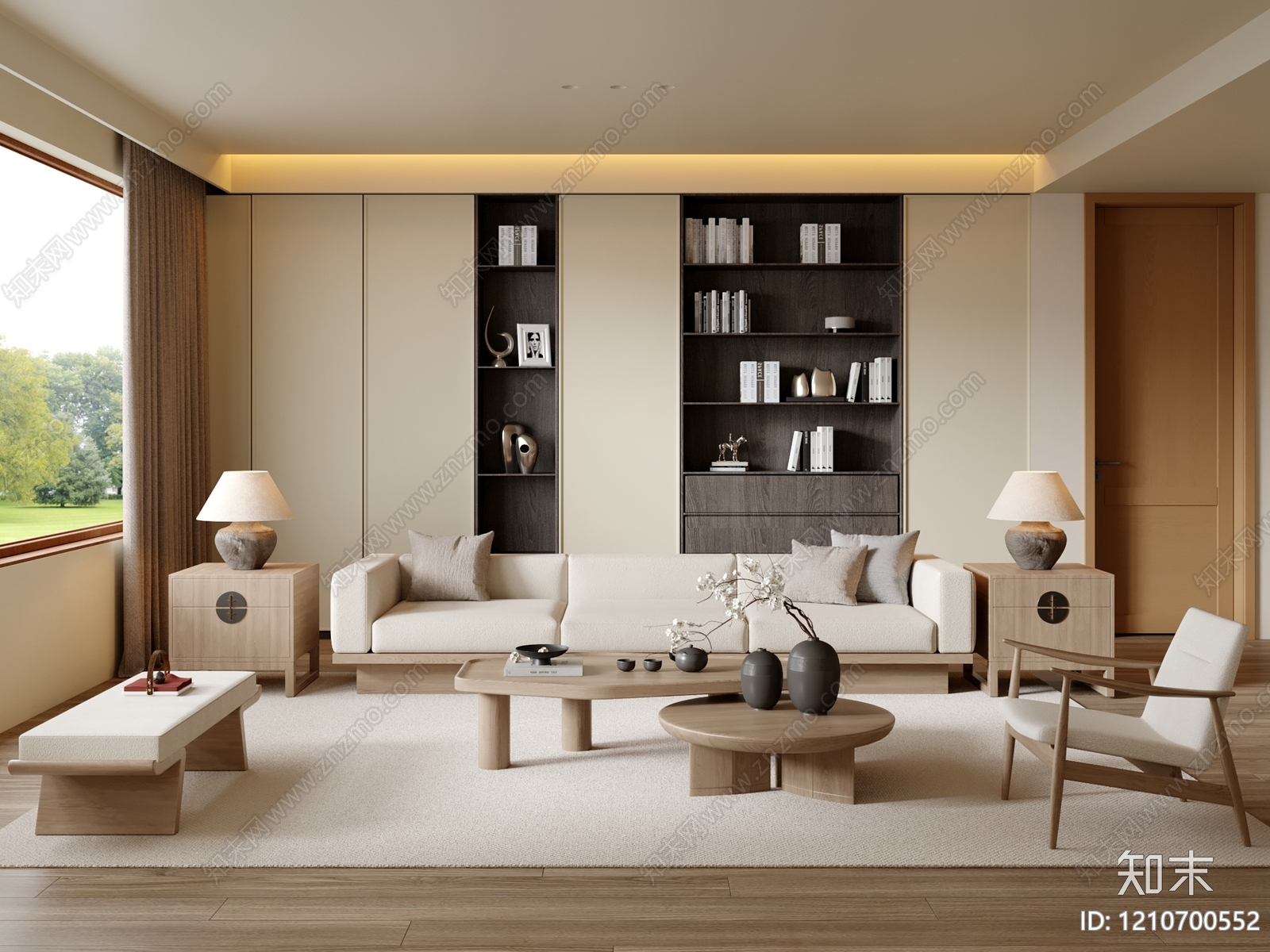 新中式家居客厅3D模型下载【ID:1210700552】