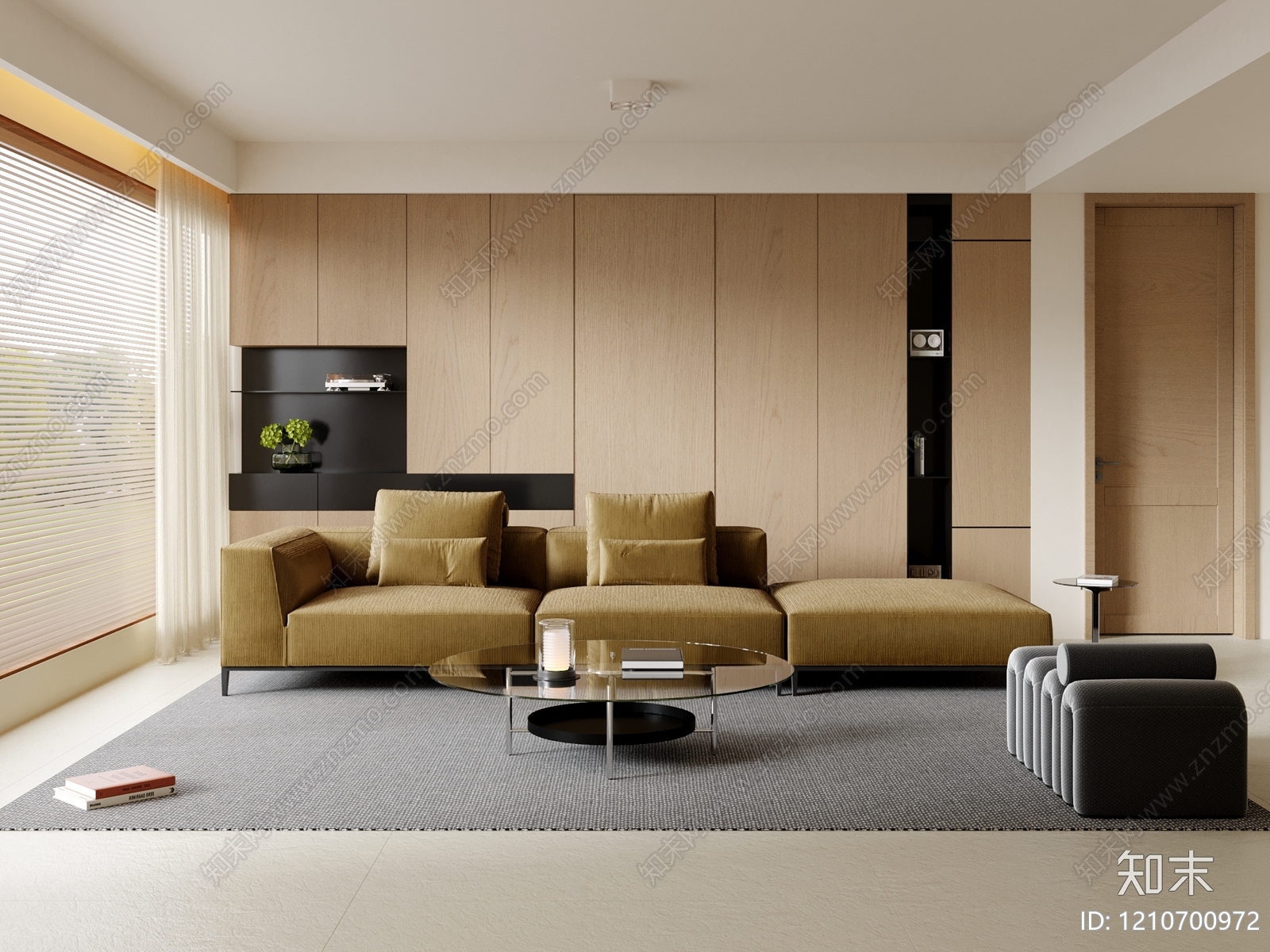 现代简约家居客厅3D模型下载【ID:1210700972】