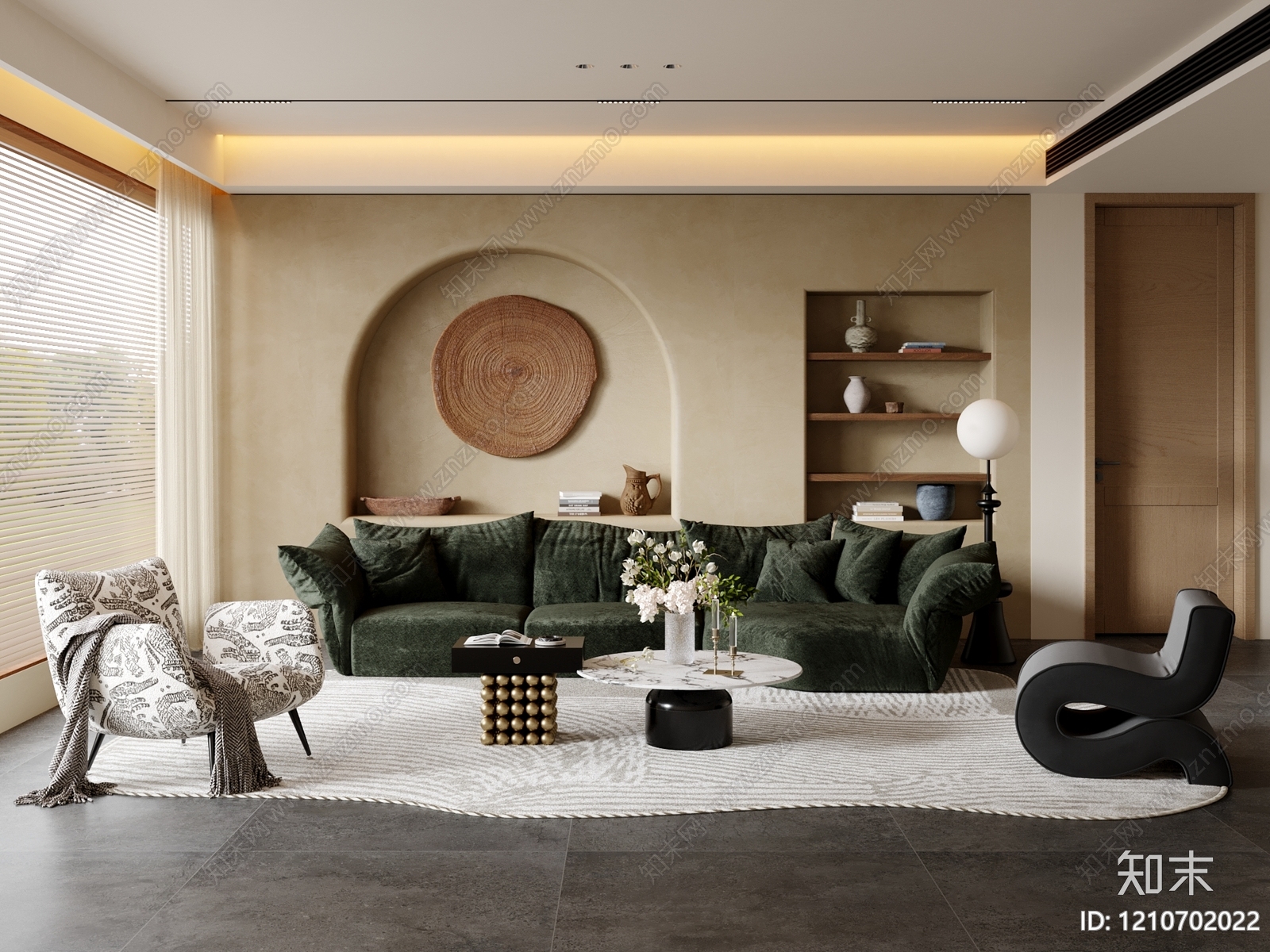 中古风家居客厅3D模型下载【ID:1210702022】