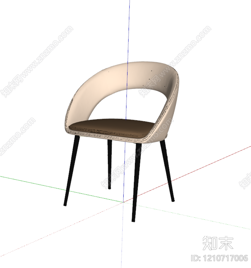 现代餐椅SU模型下载【ID:1210717006】