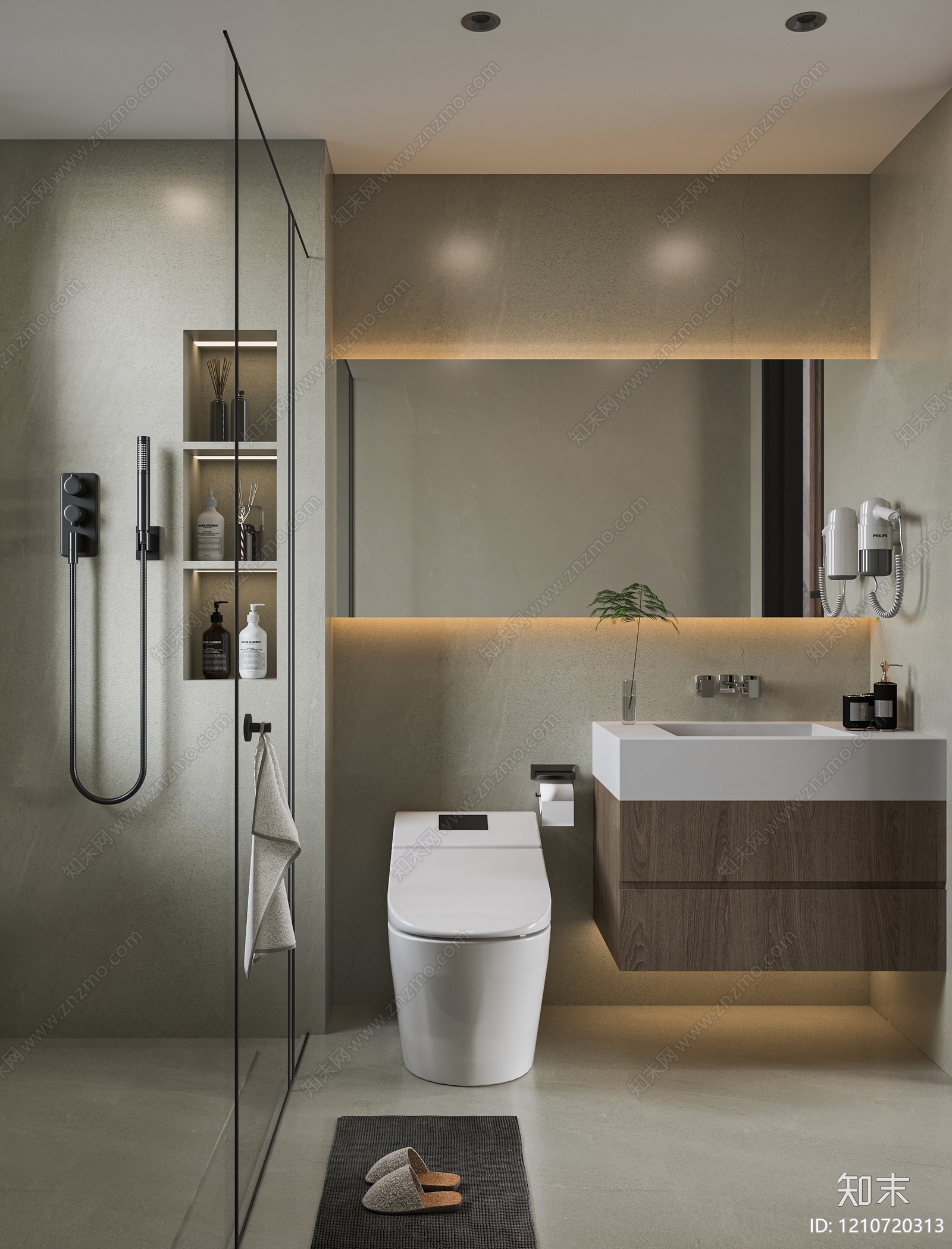 现代简约卫生间3D模型下载【ID:1210720313】