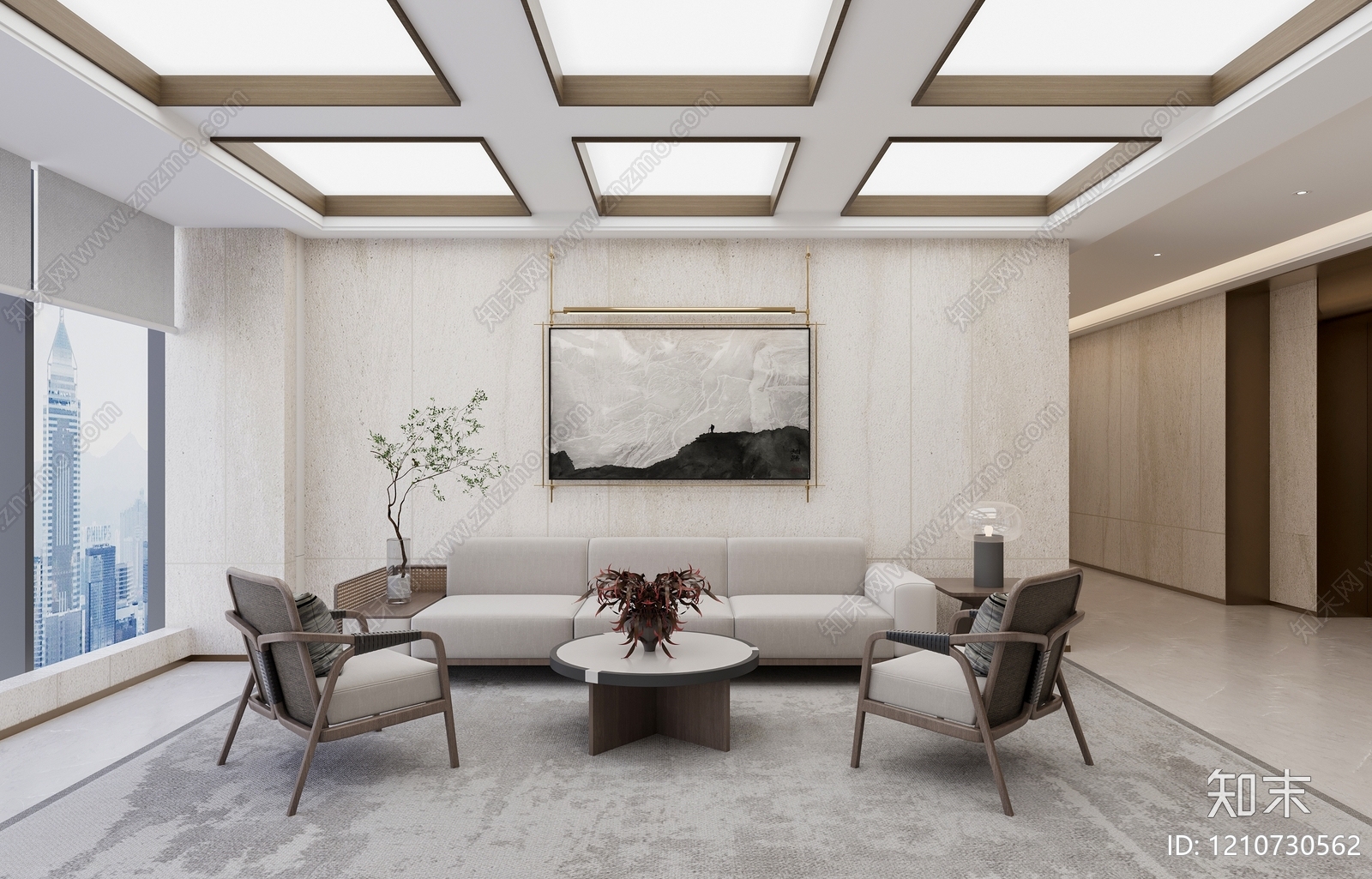 新中式休息区3D模型下载【ID:1210730562】
