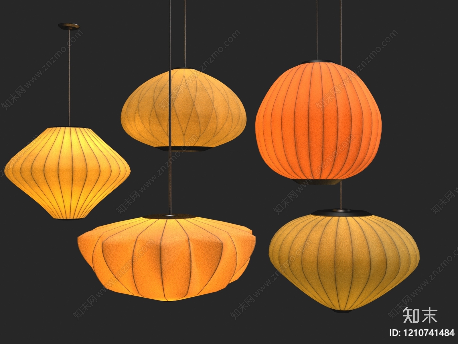 日式灯笼3D模型下载【ID:1210741484】