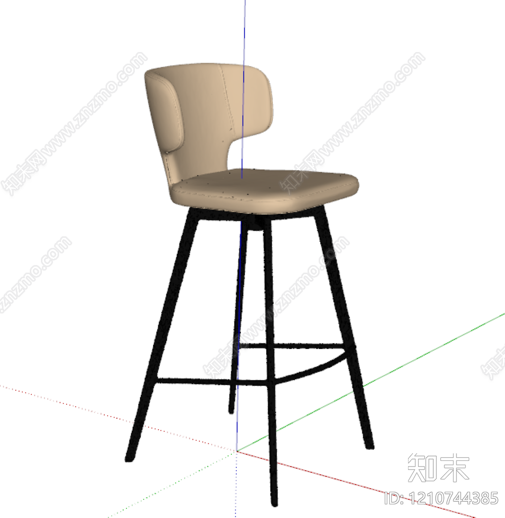 现代吧凳SU模型下载【ID:1210744385】