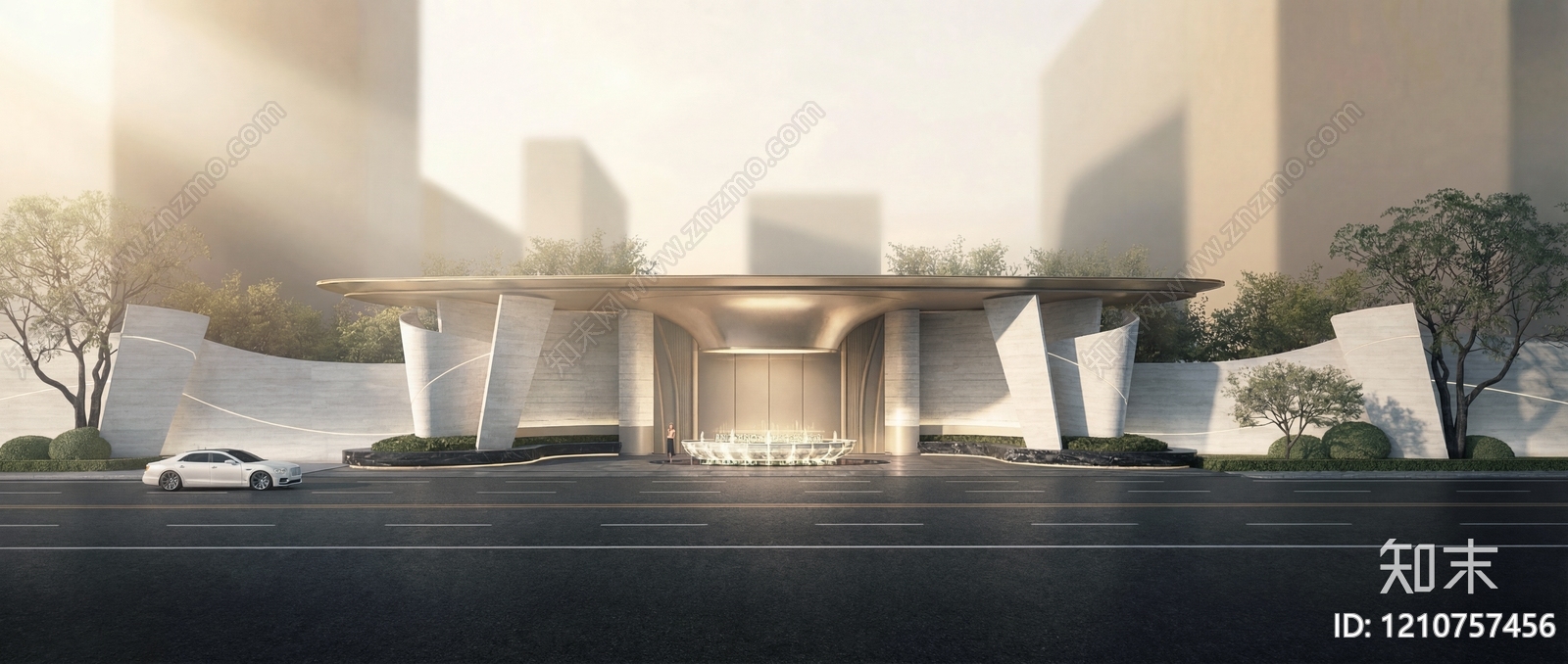 现代小区景观SU模型下载【ID:1210757456】