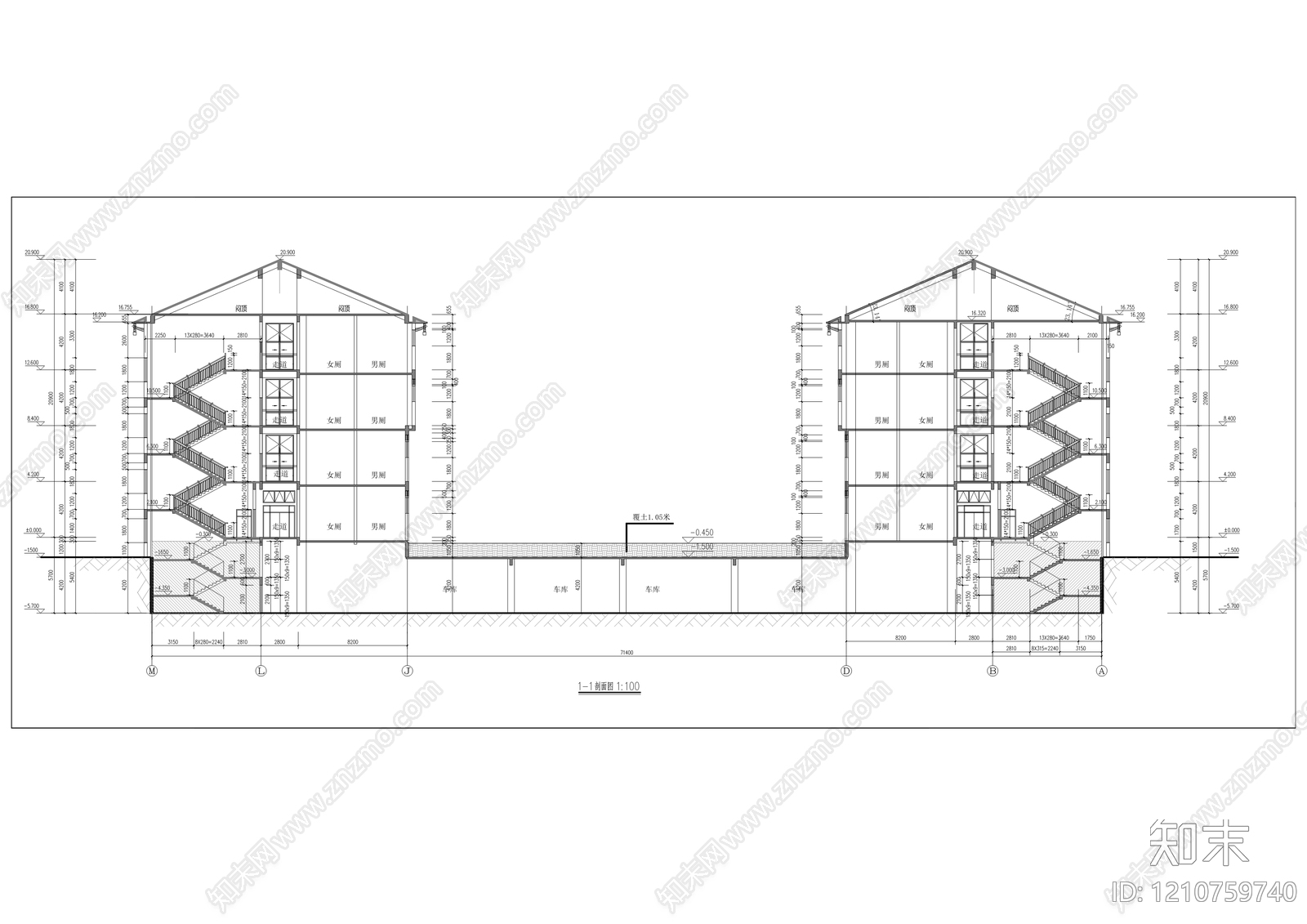 现代学校建筑cad施工图下载【ID:1210759740】
