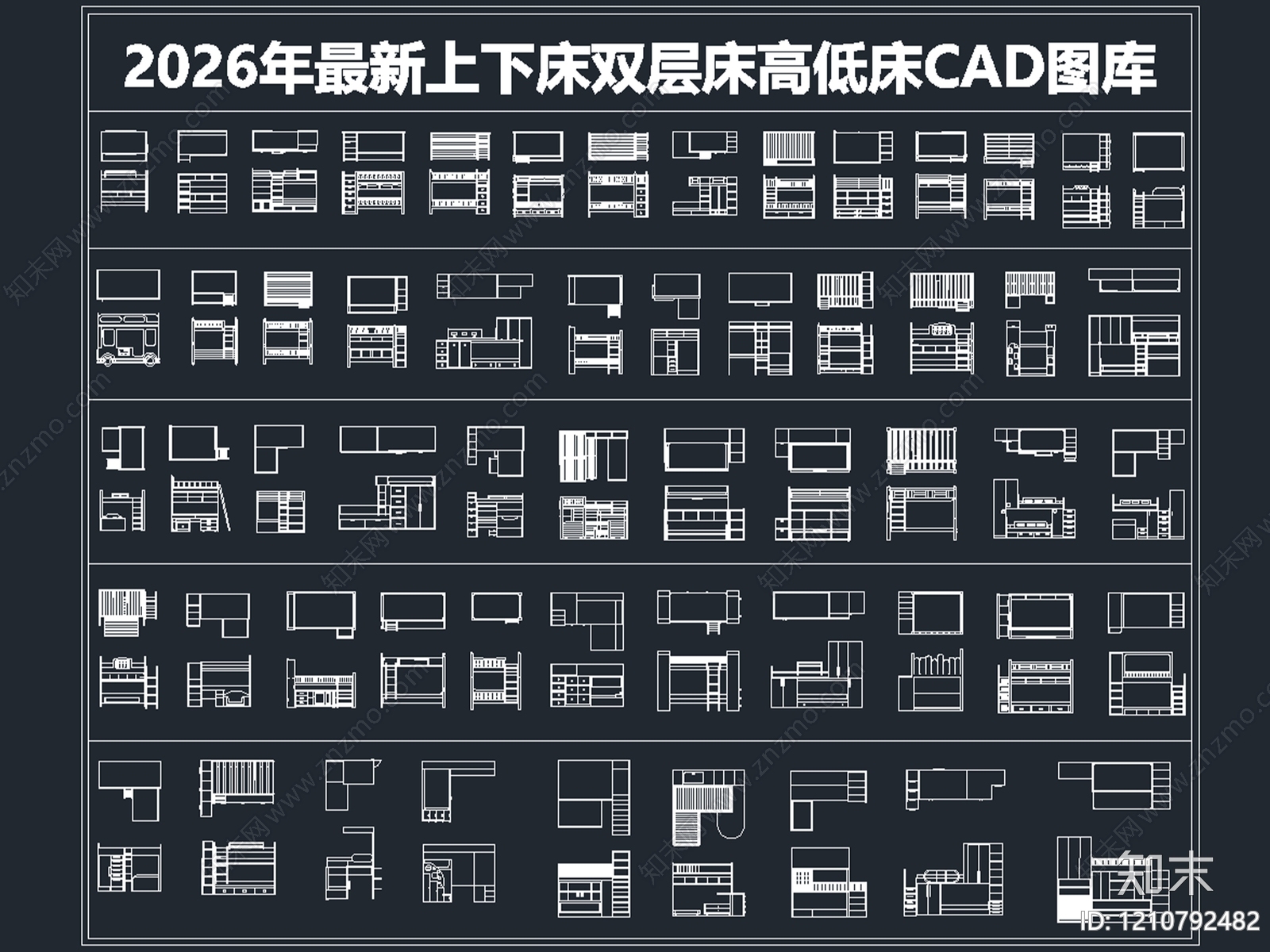 现代床cad施工图下载【ID:1210792482】