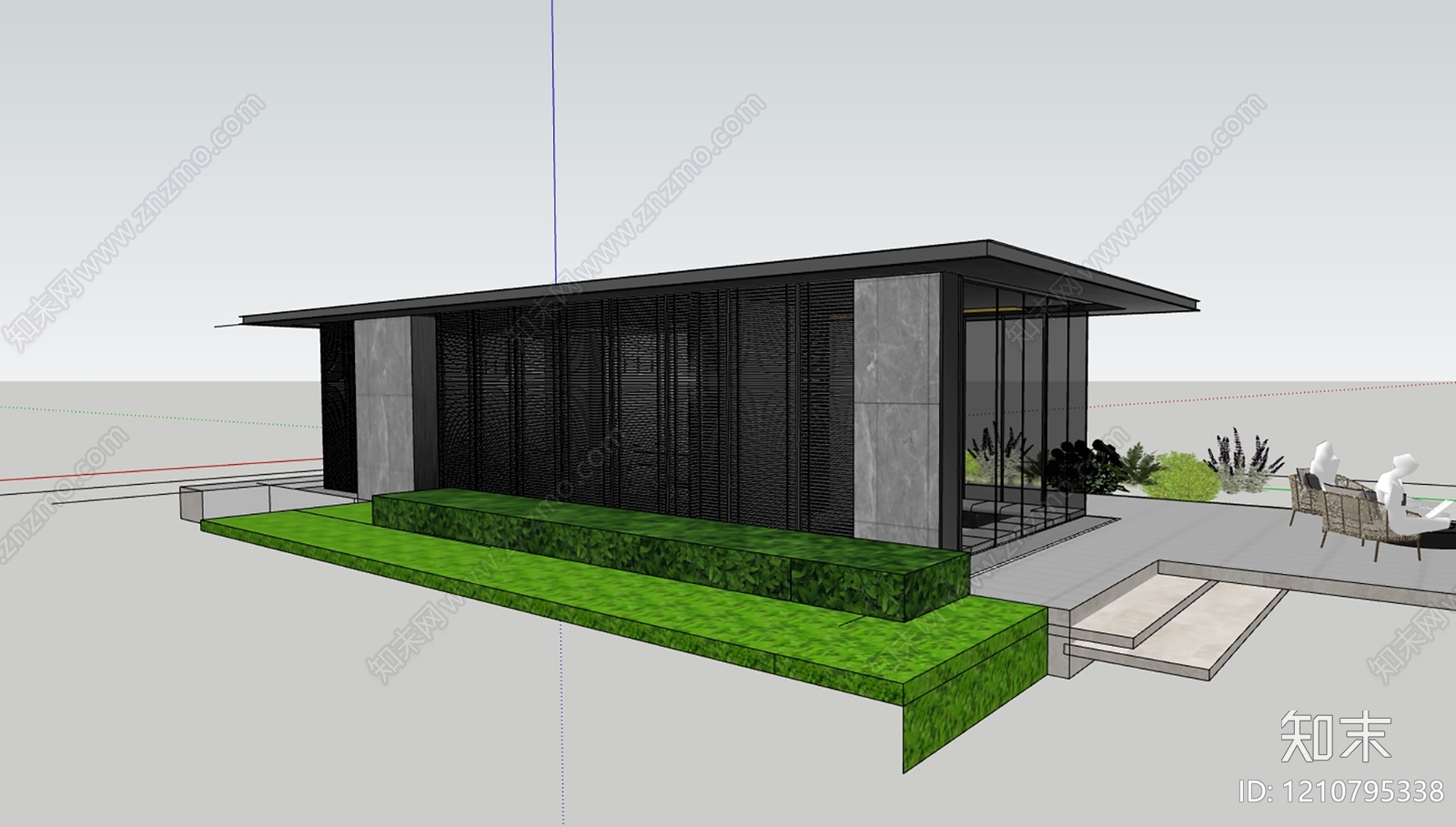 现代新中式其他景观小品SU模型下载【ID:1210795338】