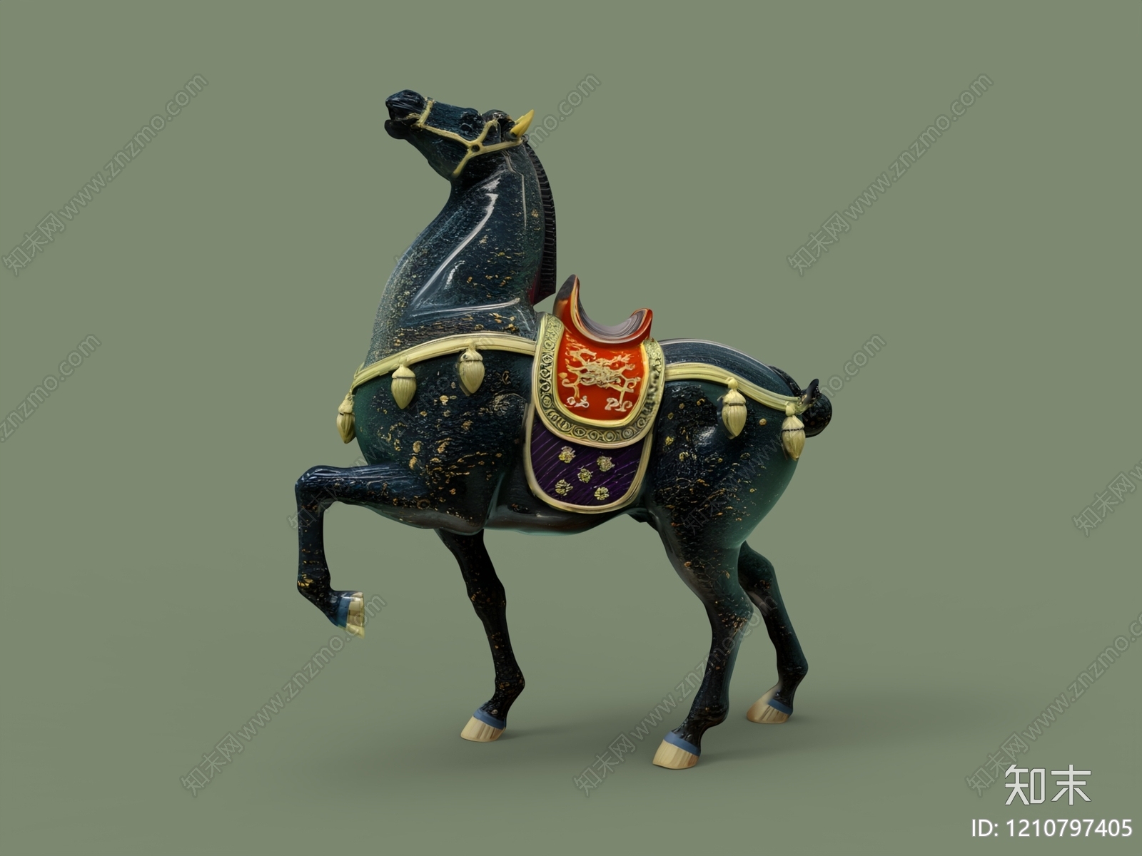 新中式雕塑摆件3D模型下载【ID:1210797405】