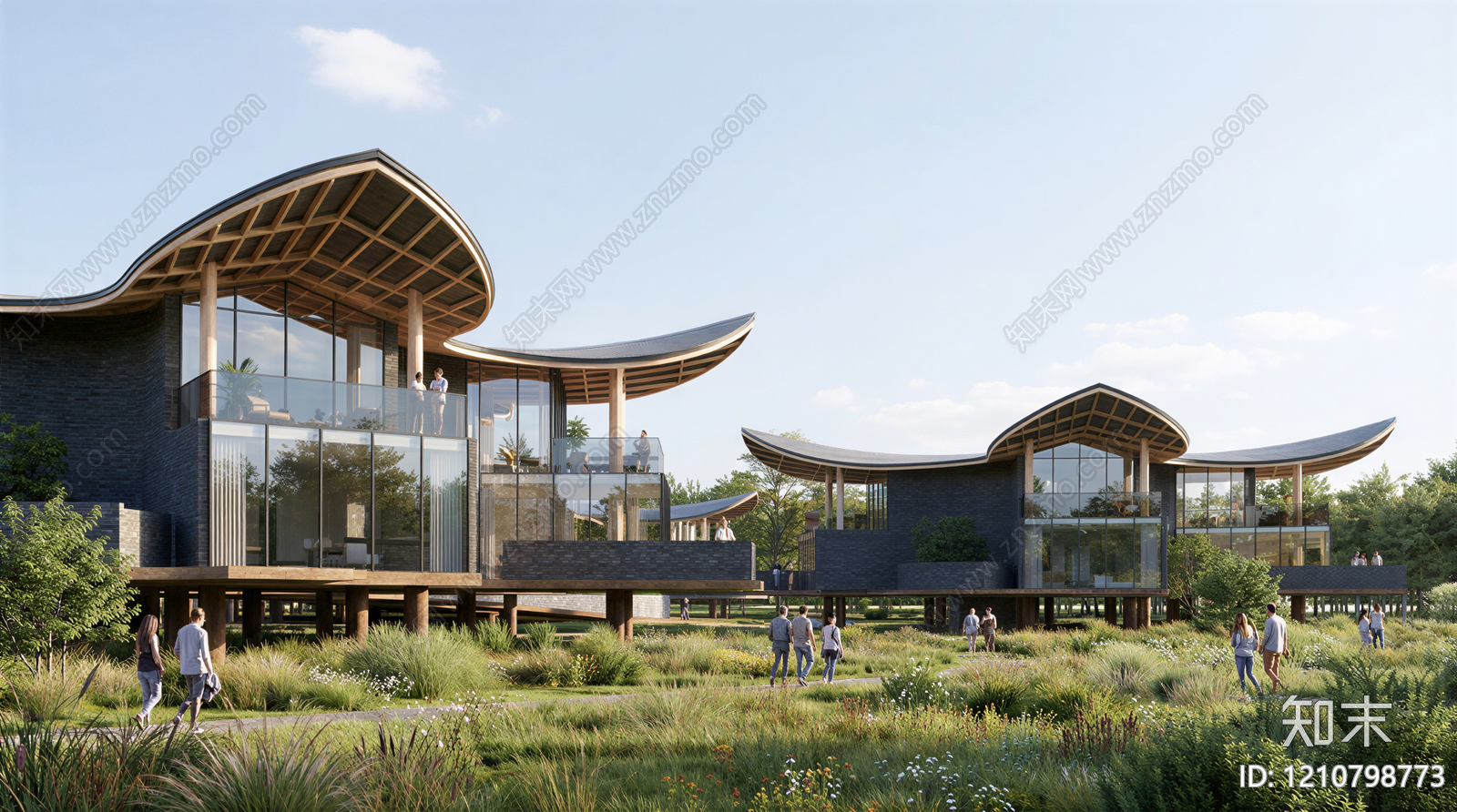 现代新中式其他公共建筑SU模型下载【ID:1210798773】