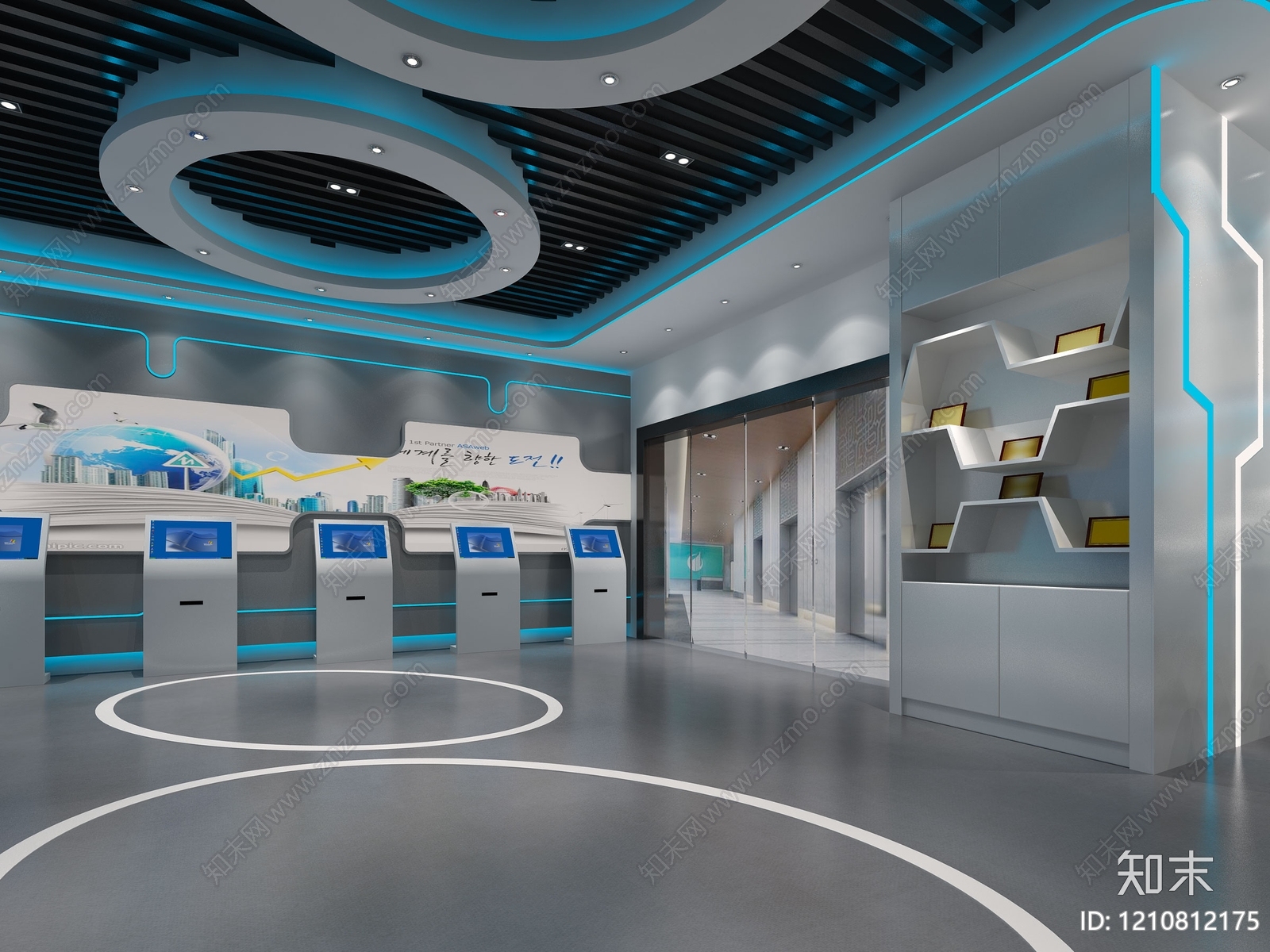 现代整体办公空间施工图下载【ID:1210812175】