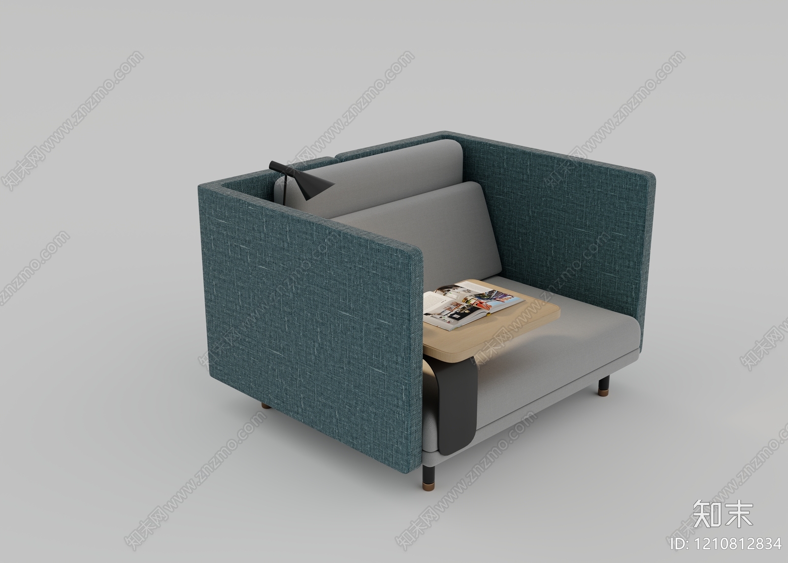 现代简约卡座沙发3D模型下载【ID:1210812834】