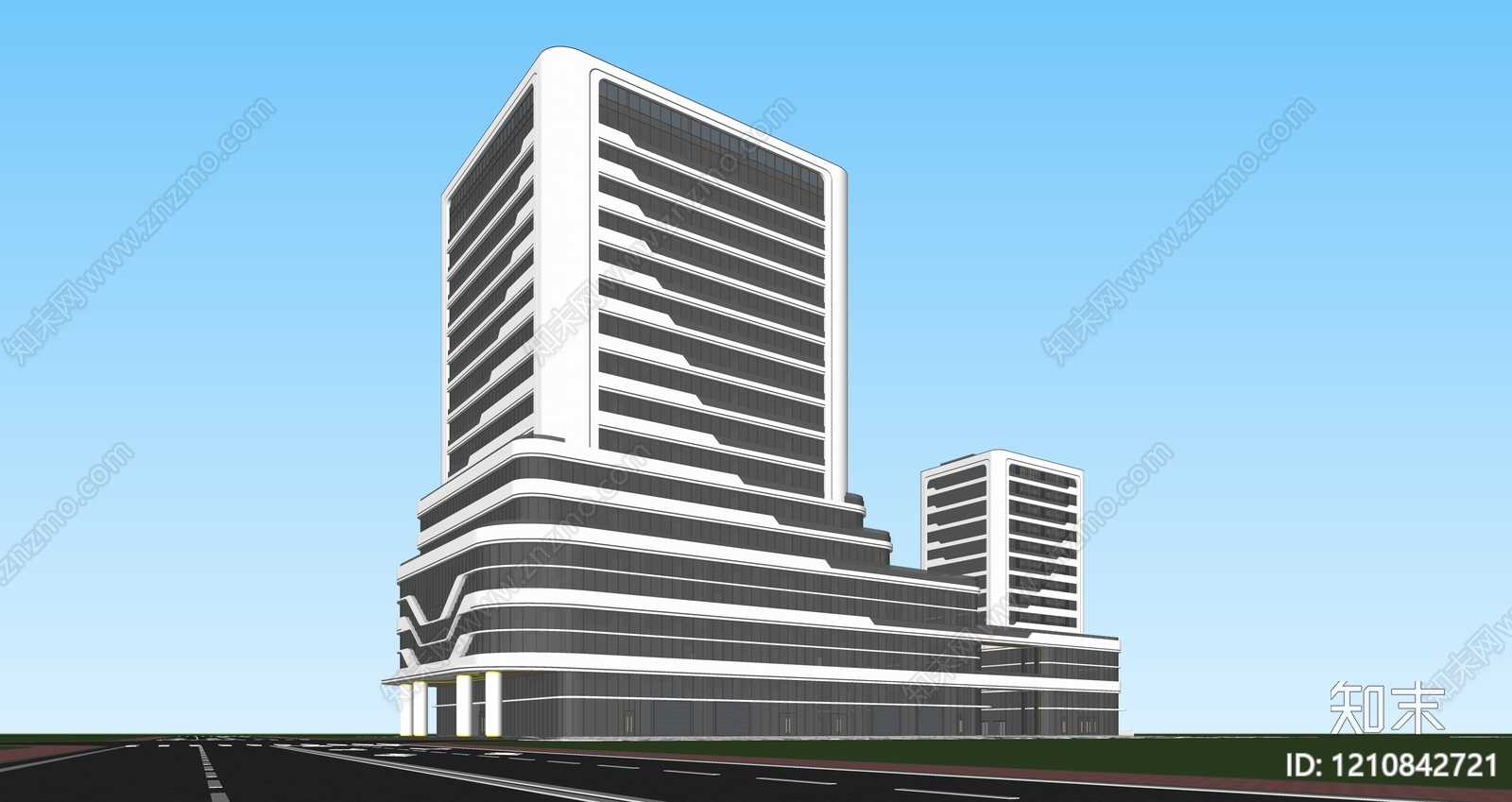 现代办公楼SU模型下载【ID:1210842721】