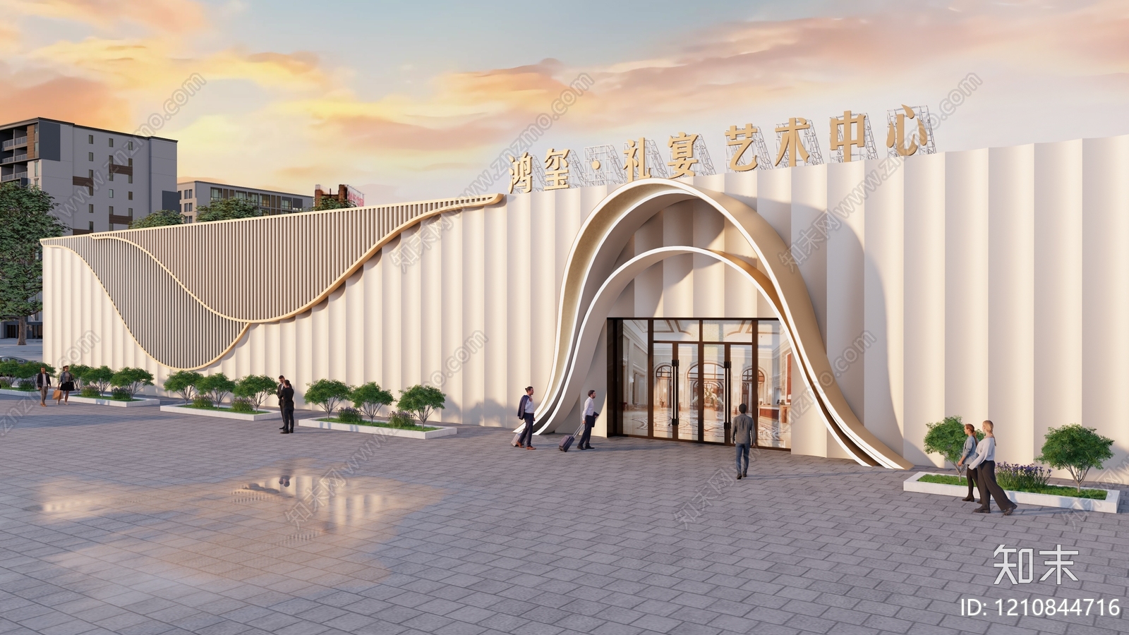 现代轻奢门头SU模型下载【ID:1210844716】