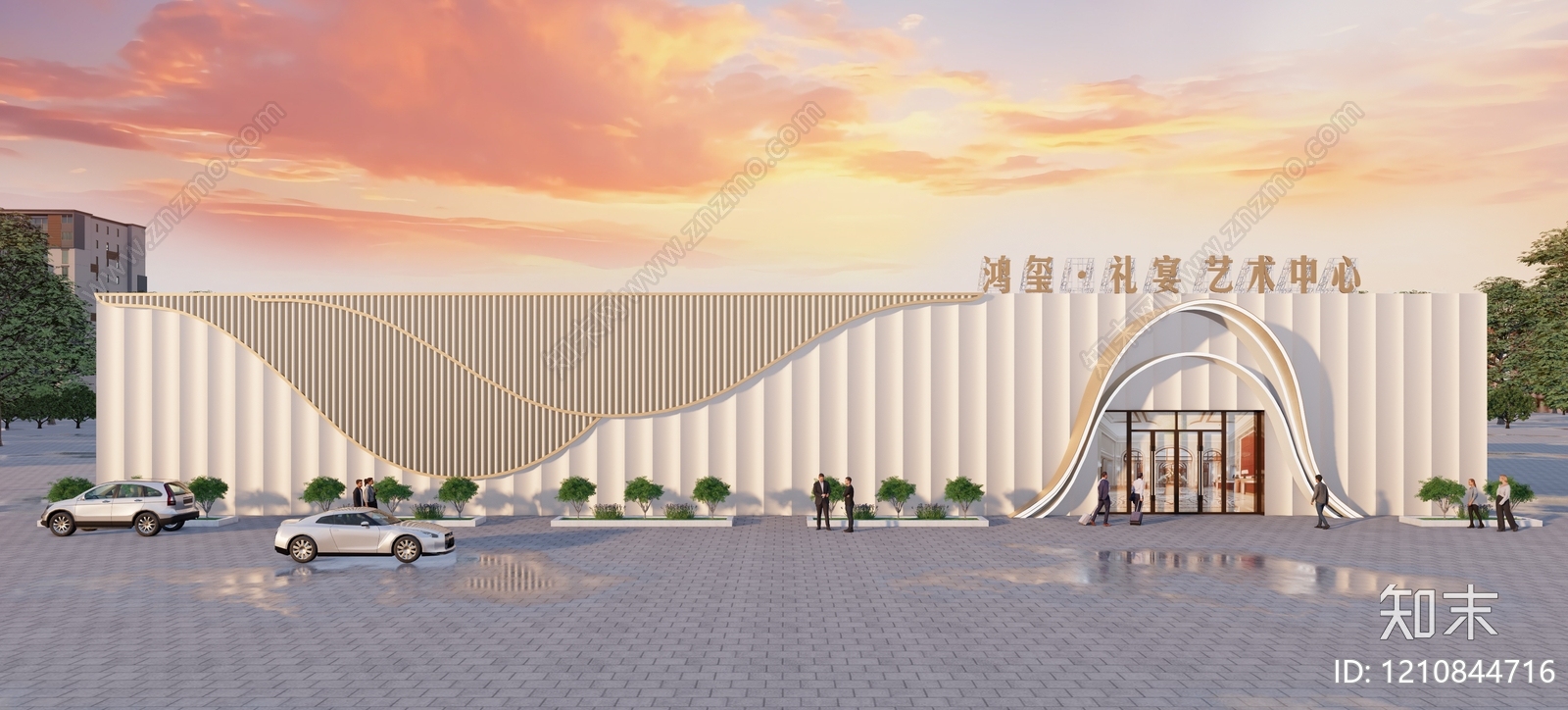 现代轻奢门头SU模型下载【ID:1210844716】
